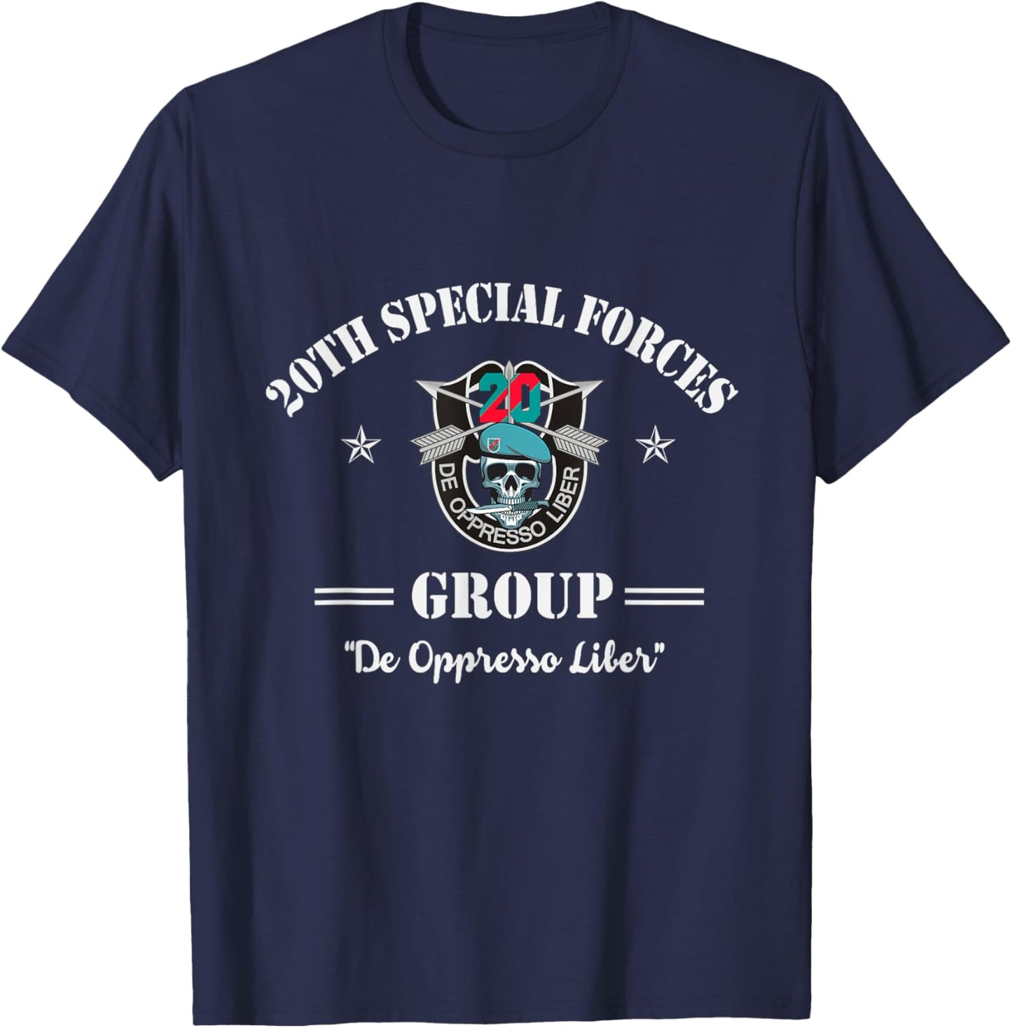 Proud 20th Special Forces Group Veteran 20th SFG 4th of July Women Men T-Shirt - T-Shirt | Navy