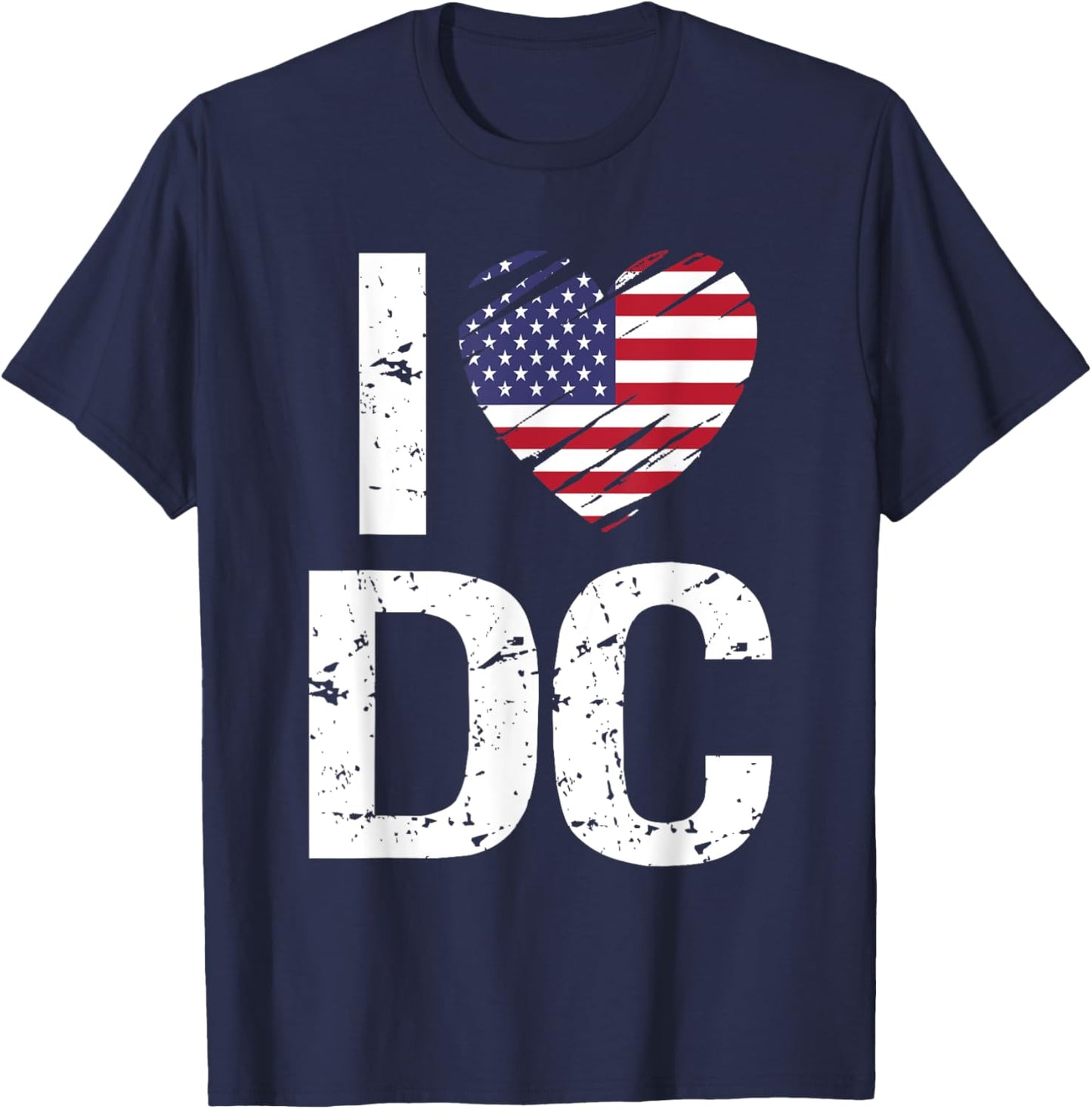 I love DC with American Flag T-Shirt - T-Shirt | Navy