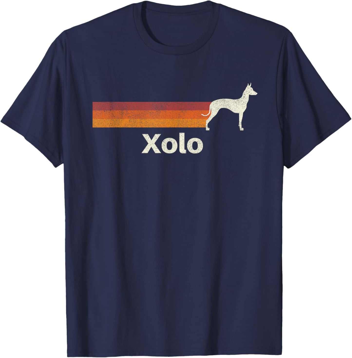 Vintage Xoloitzcuintli Xolo Retro Mom Dad Dog T-Shirt - T-Shirt | Navy