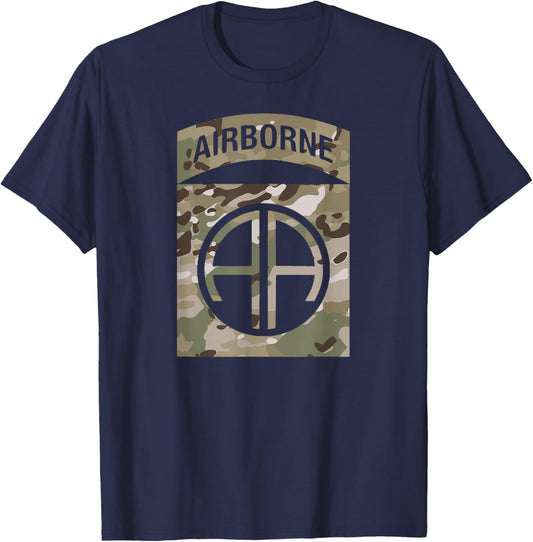 Camo 82nd Airborne Division - OCP ACU Multicam Camouflage T-Shirt - T-Shirt | Navy