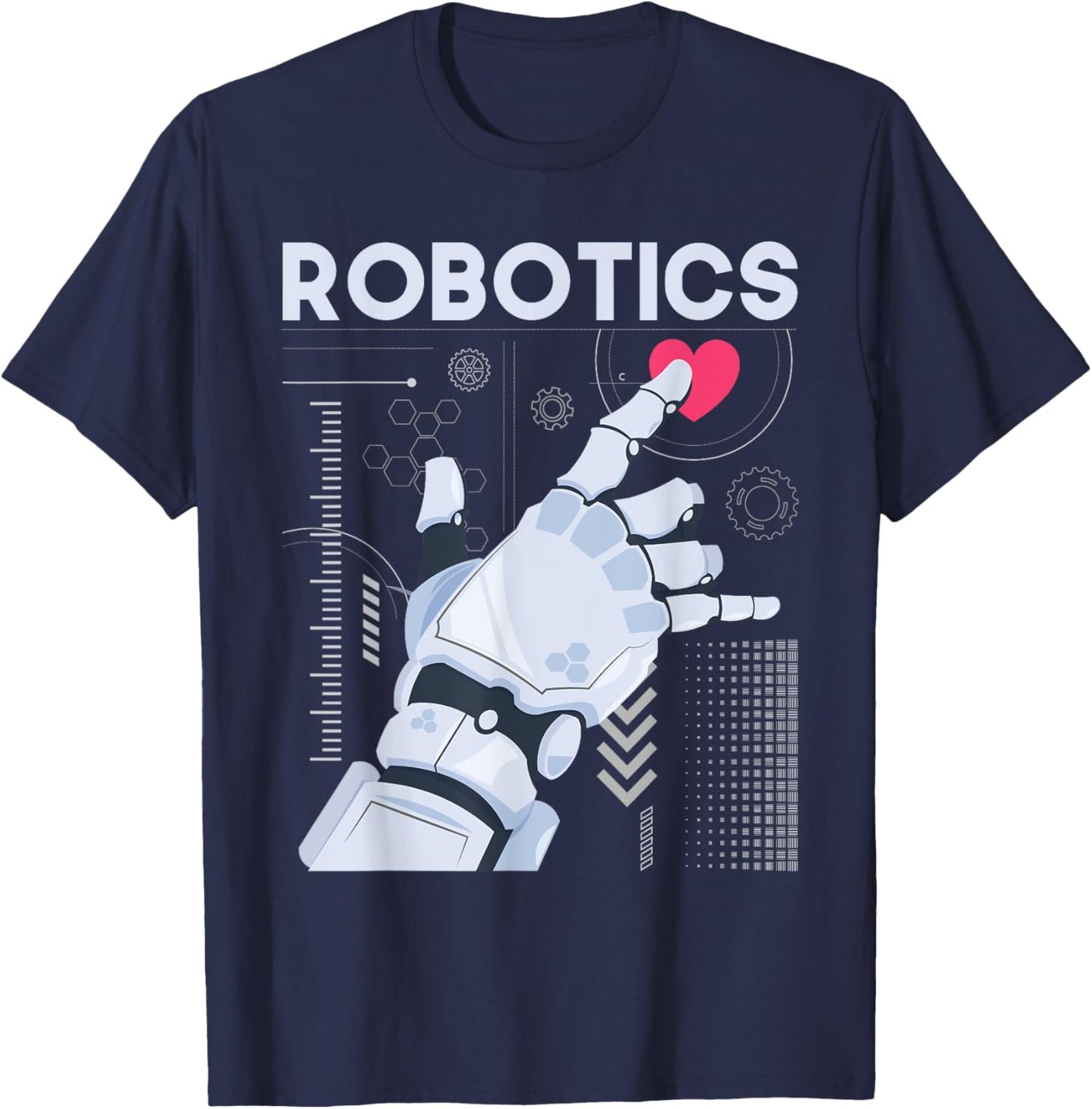 Robotics - Science Robot Builder Engineer Engineering Cyborg T-Shirt - T-Shirt | Navy