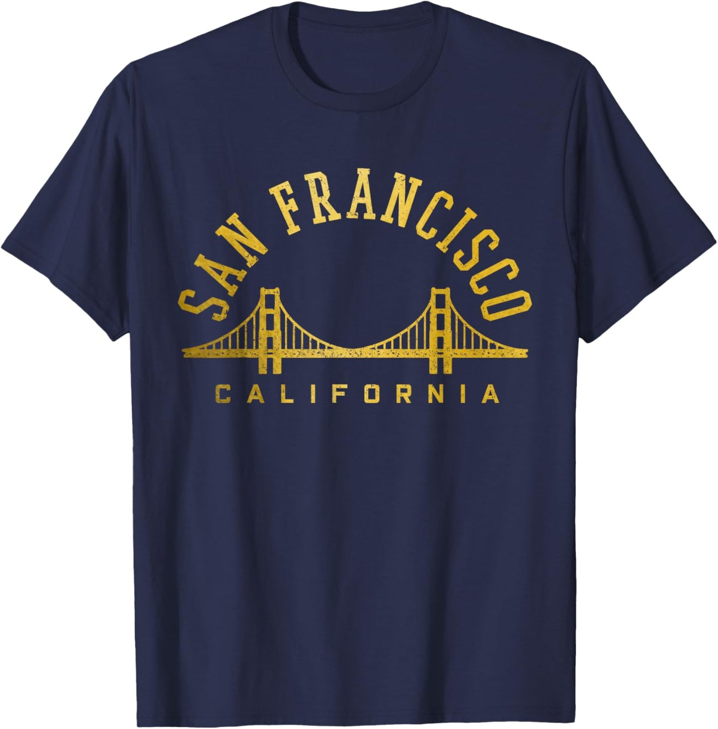 San Francisco California Golden Gate Bridge Vintage T-Shirt - T-Shirt | Navy