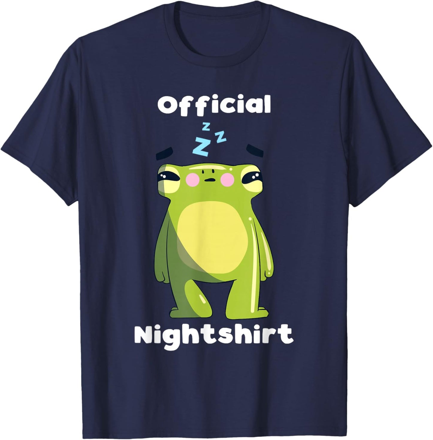 Cute Frog Sleepshirt Nightwear Nightshirt Sleep Pajama T-Shirt - T-Shirt | Navy