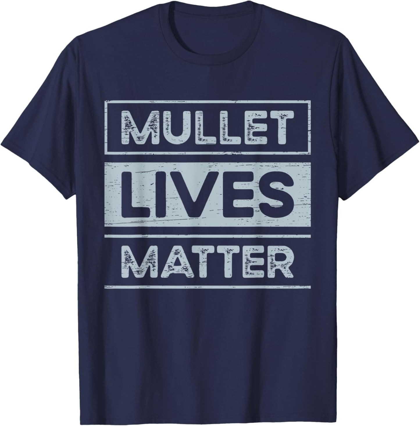 Mullet Lives Matter Heart Mullets Rock Short 80s Hairstyle T-Shirt - T-Shirt | Navy