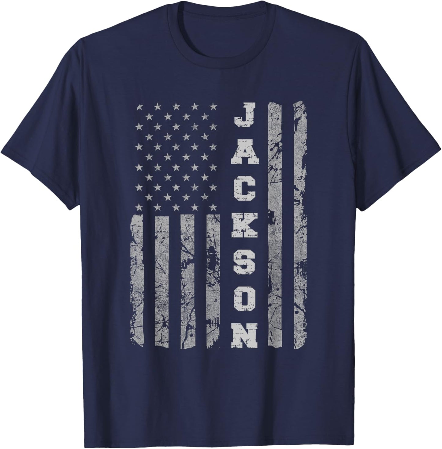 Jackson, New Jersey, American flag T-Shirt - T-Shirt | Navy
