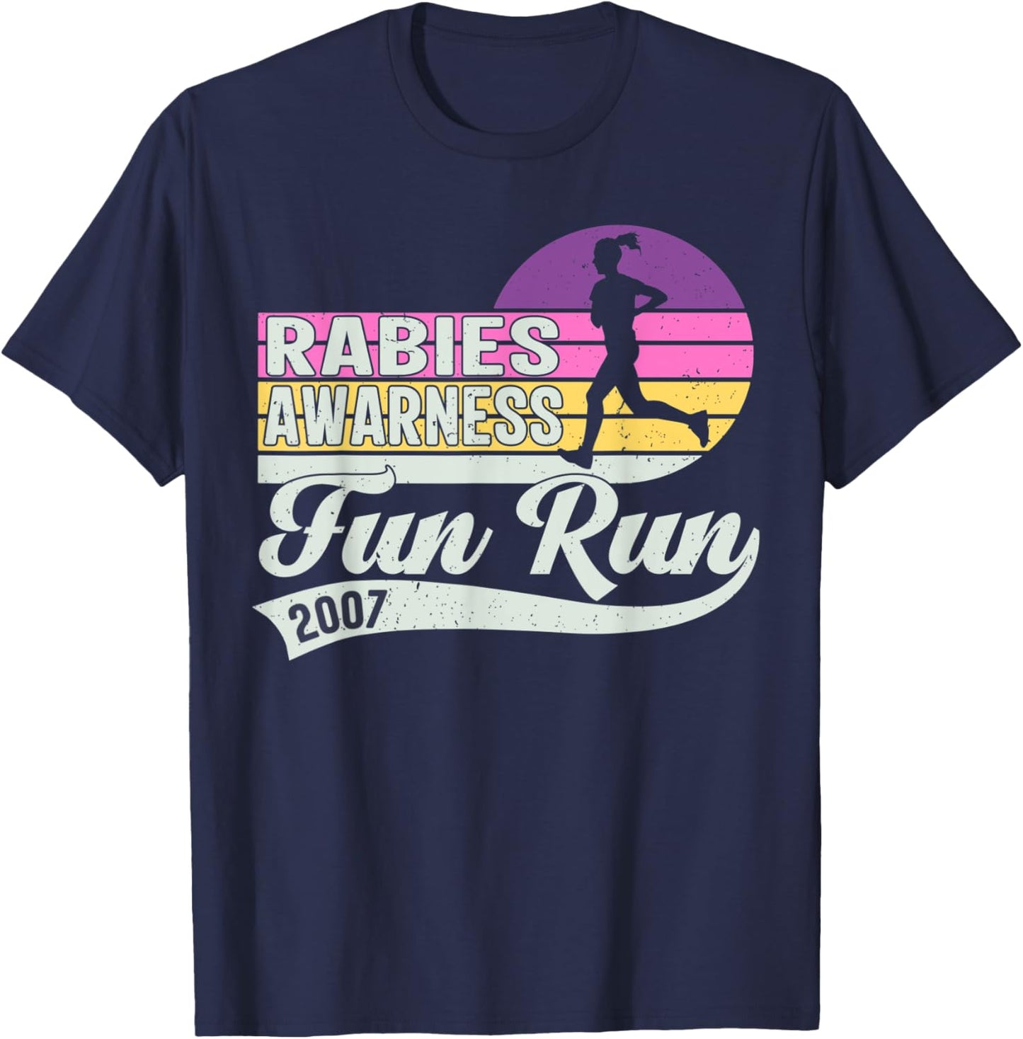 Rabies Awareness Fun Run Funny TV Comedy Running For Girls T-Shirt - T-Shirt | Navy