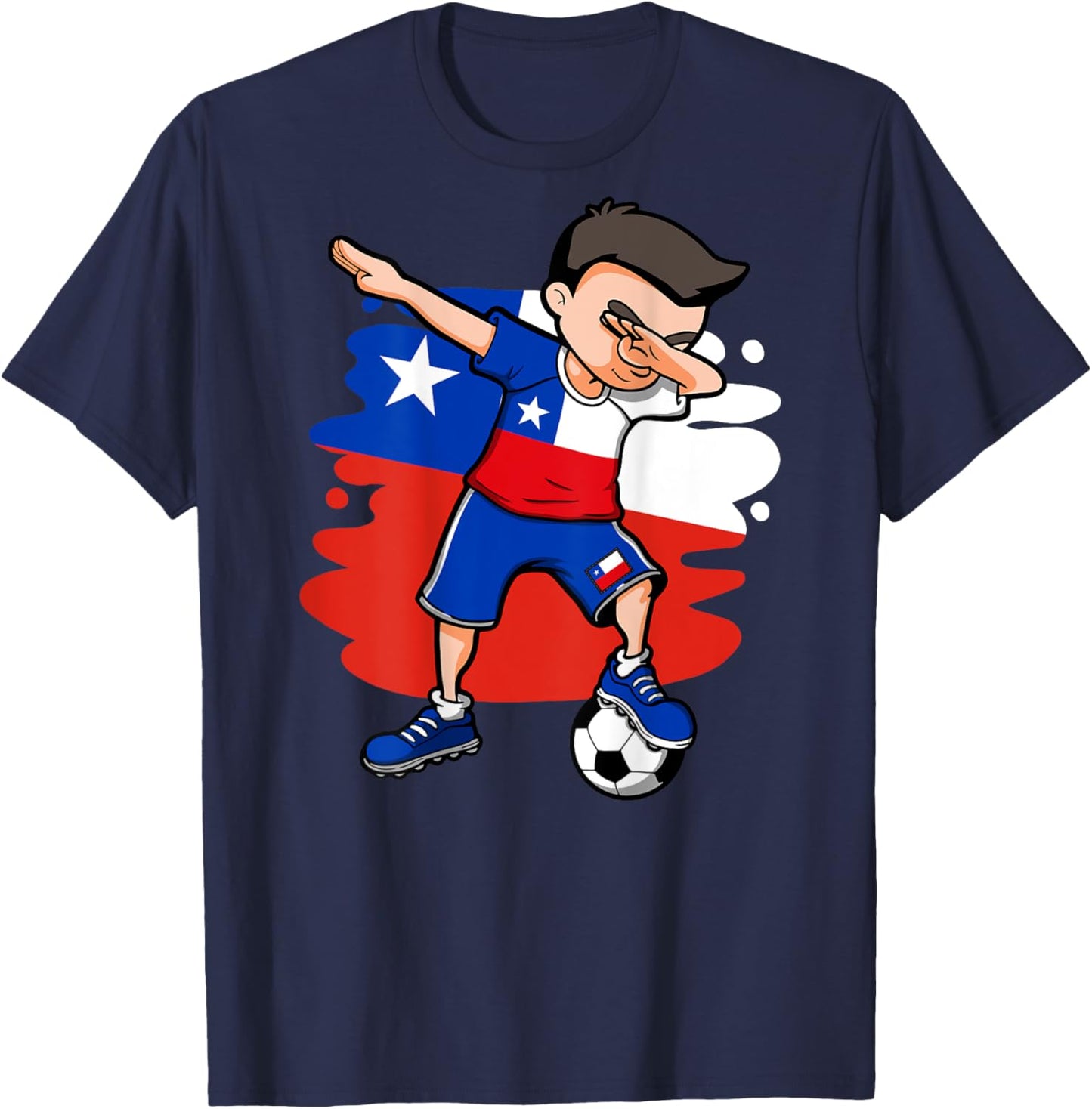 Dabbing Soccer Boy - Chile Jersey Chilean Football Lovers T-Shirt - T-Shirt | Navy