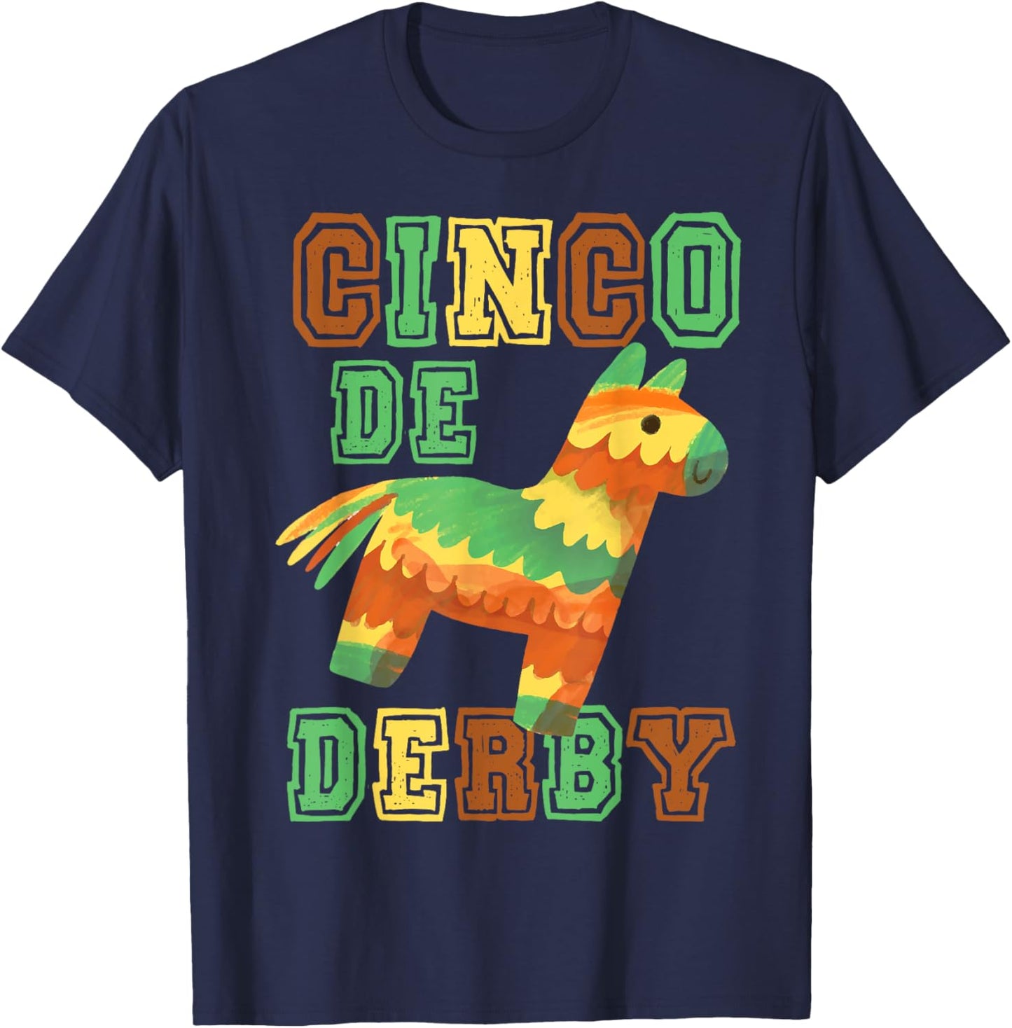 Funny Horse Racing Vintage Cinco De Derby KY Derby Horse T-Shirt - T-Shirt | Navy