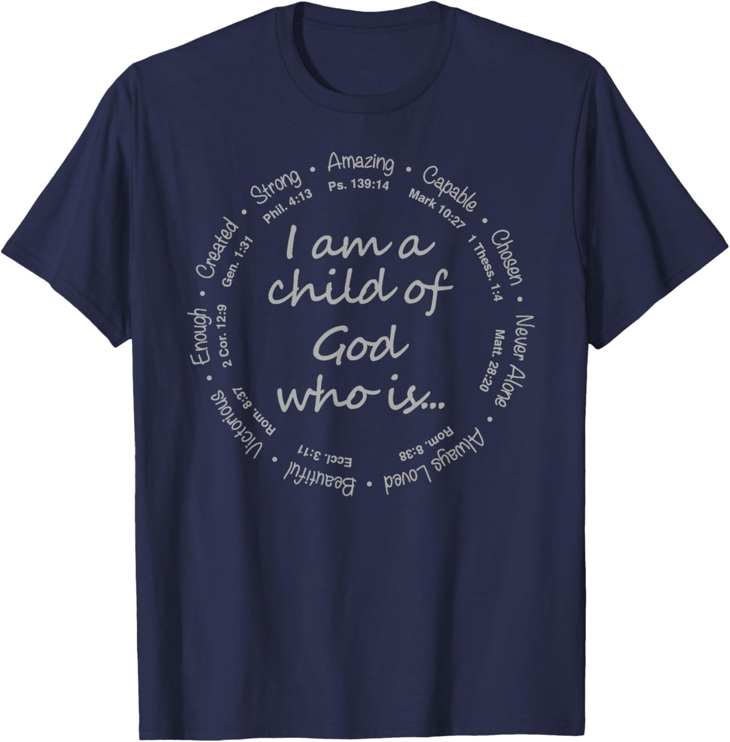 Spiritual Affirmations Nondenominational Christian Religious T-Shirt - T-Shirt | Navy