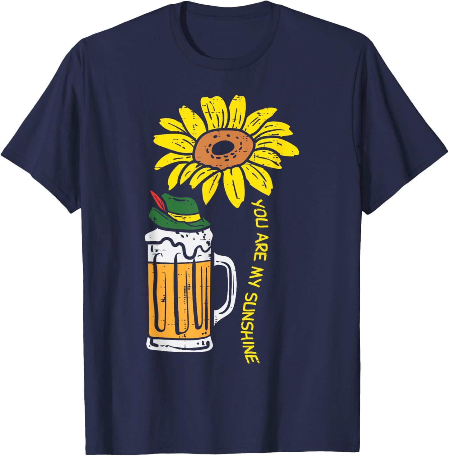 You My Sunshine Sunflower Oktoberfest Beers German Women T-Shirt - T-Shirt | Navy