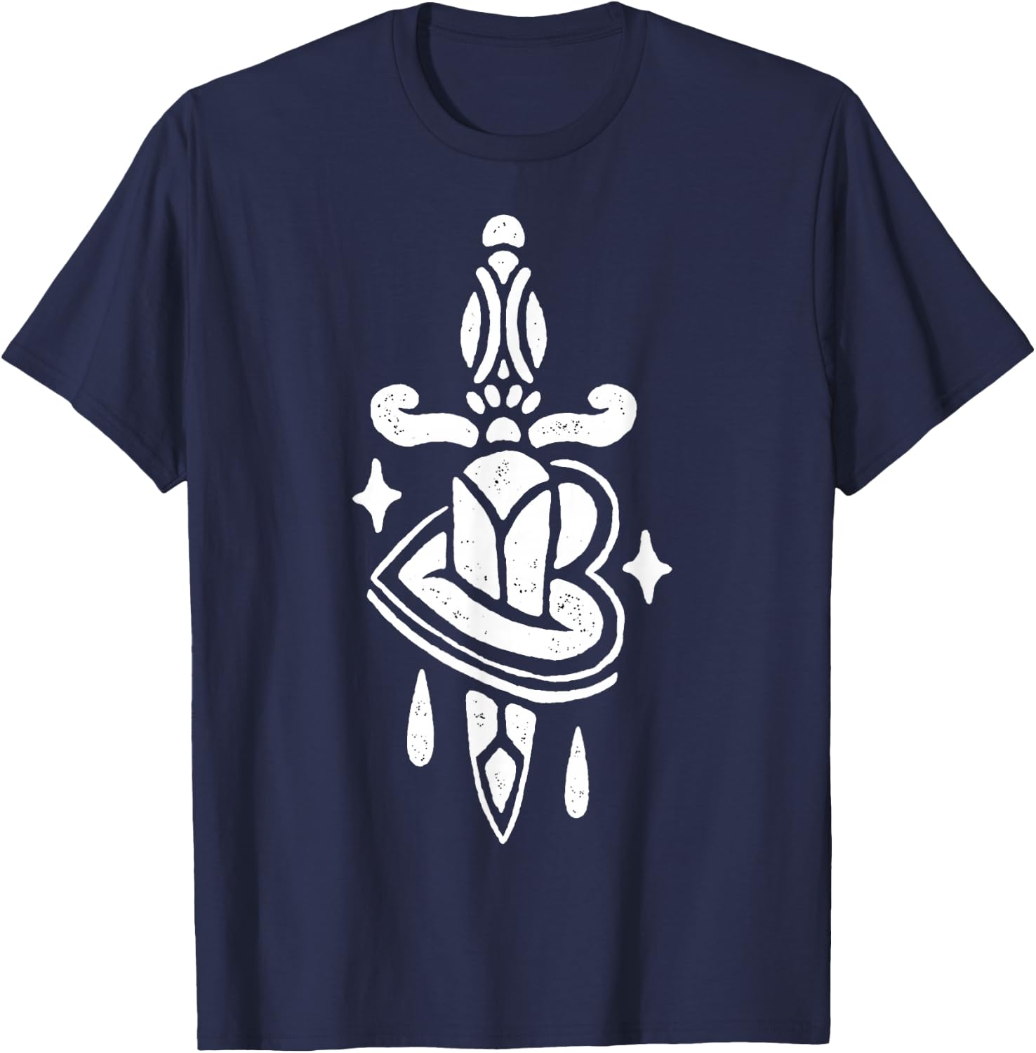 Dagger through Heart T-Shirt - T-Shirt | Navy