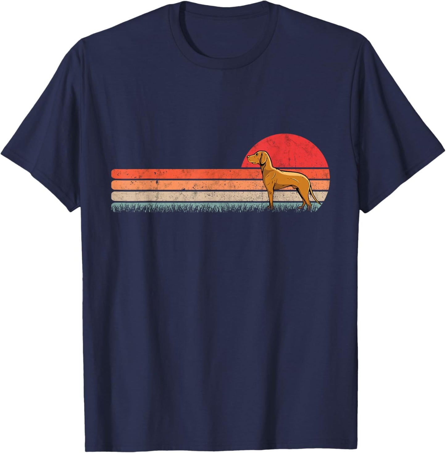 Magyar Vizsla Retro Wirehaired Pointer Vizsla T-Shirt - T-Shirt | Navy