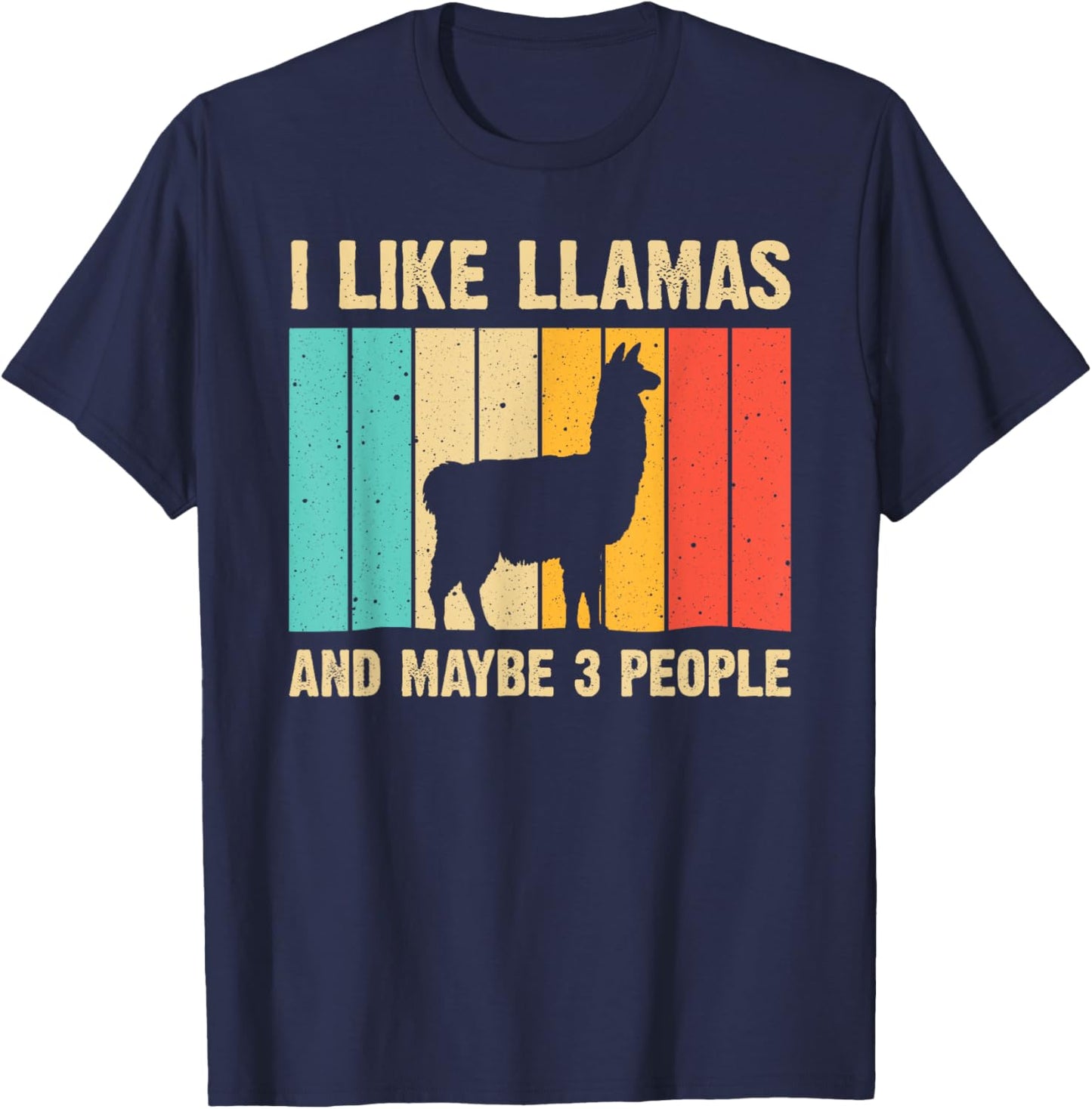 Funny Llama Design For Kids Men Women Alpaca Lover Farming T-Shirt - T-Shirt | Navy