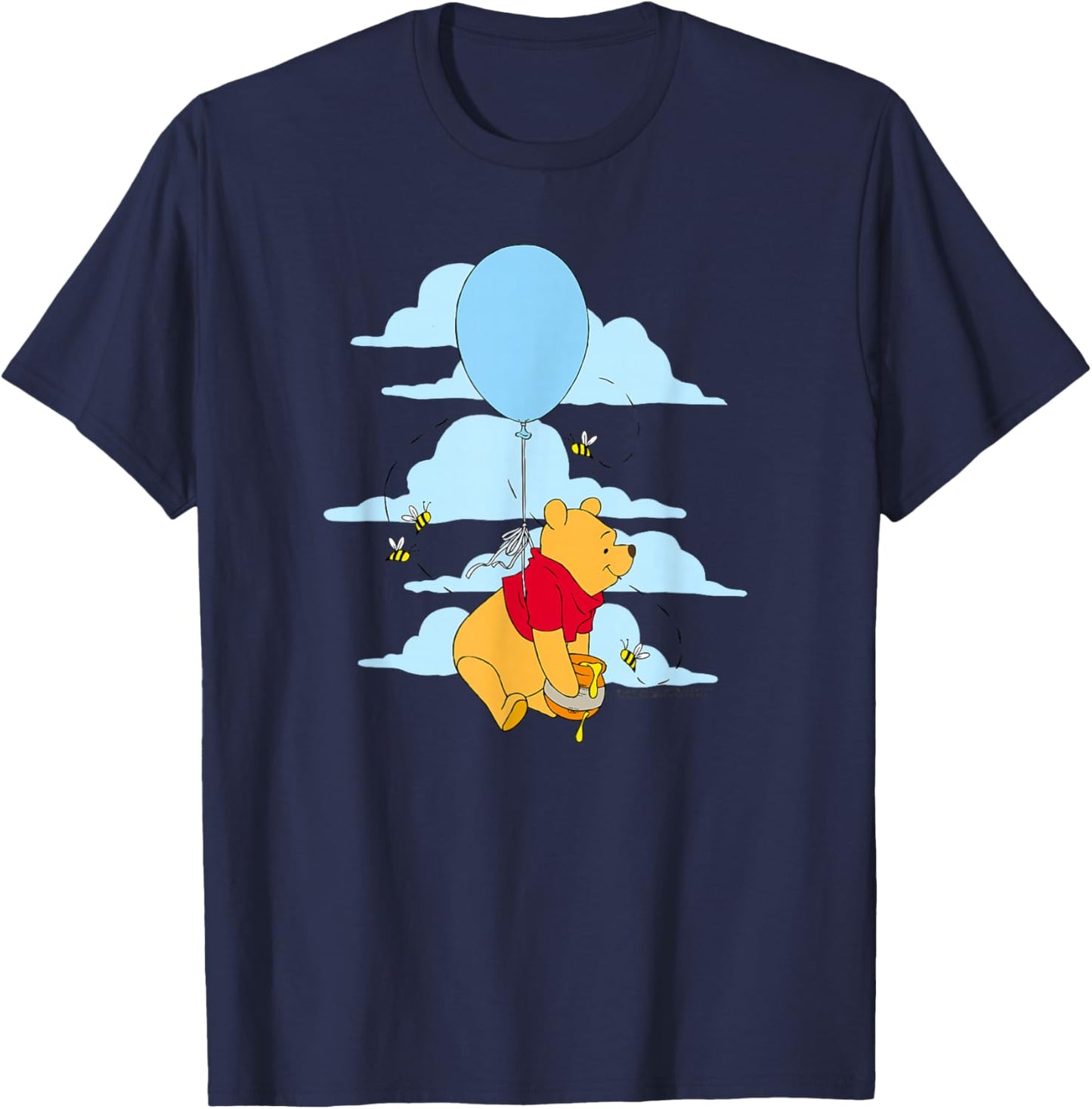 Disney Winnie The Pooh Floating Balloon Honey Pot Poster T-Shirt - T-Shirt | Navy