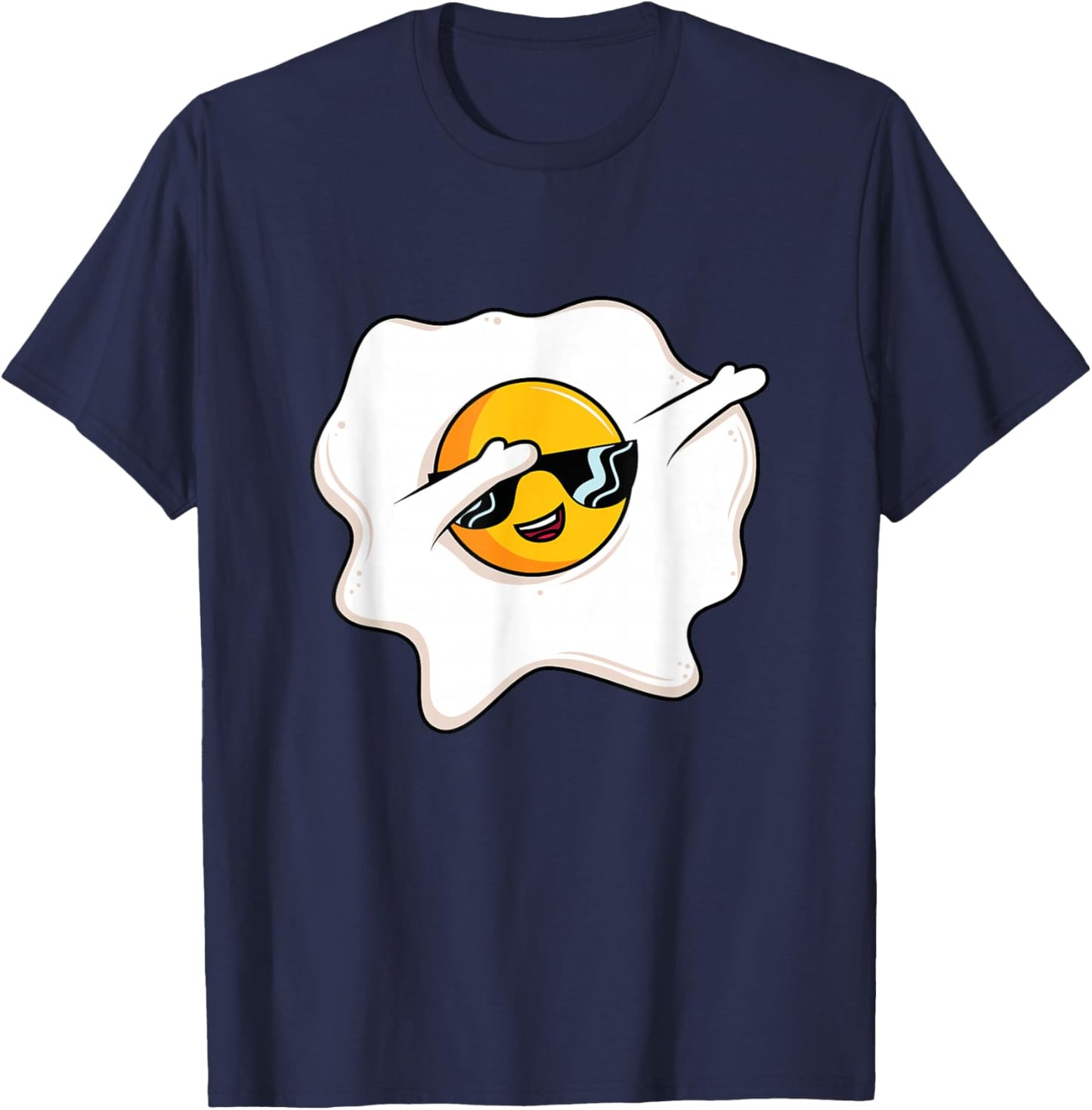 Funny Breakfast Lunch Fried Egg & Women Dab Dabbing Egg T-Shirt - T-Shirt | Navy