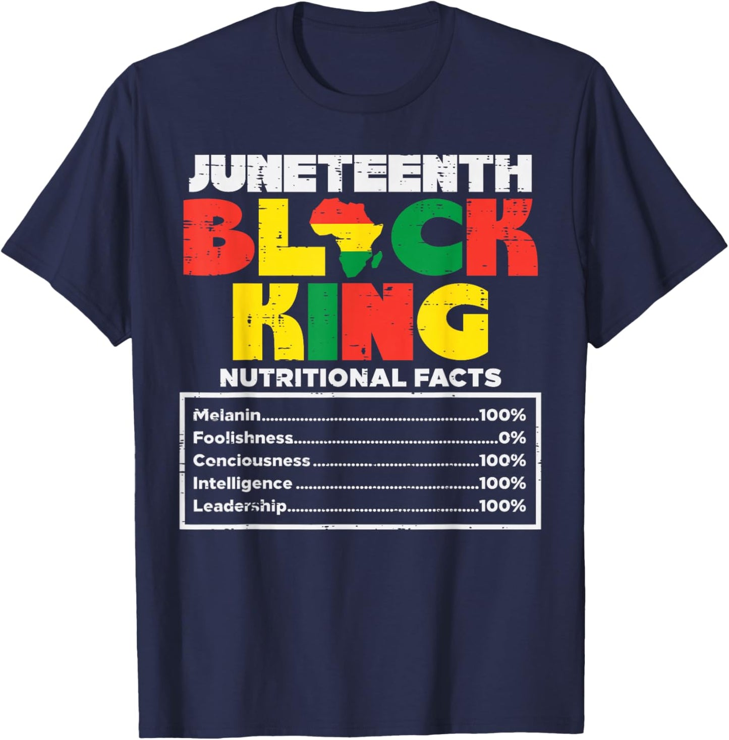 Juneteenth Black King Melanin June 19th 1865 African Dad Men T-Shirt - T-Shirt | Navy
