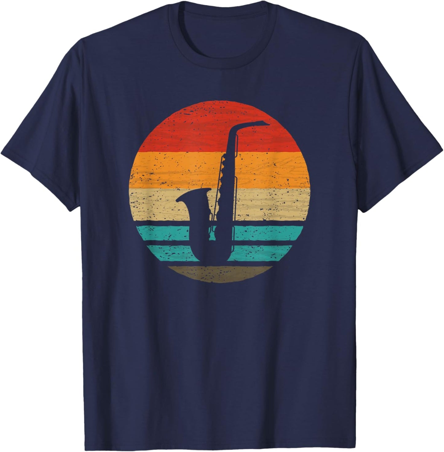 Saxophone Retro Style Vintage T-Shirt - T-Shirt | Navy