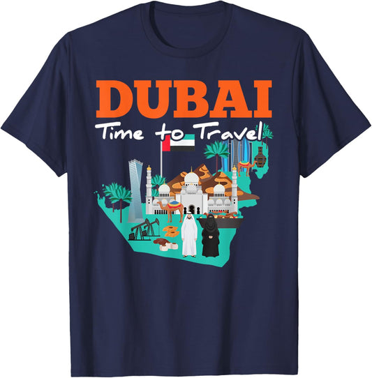 Dubai Time To Travel T-Shirt - T-Shirt | Navy