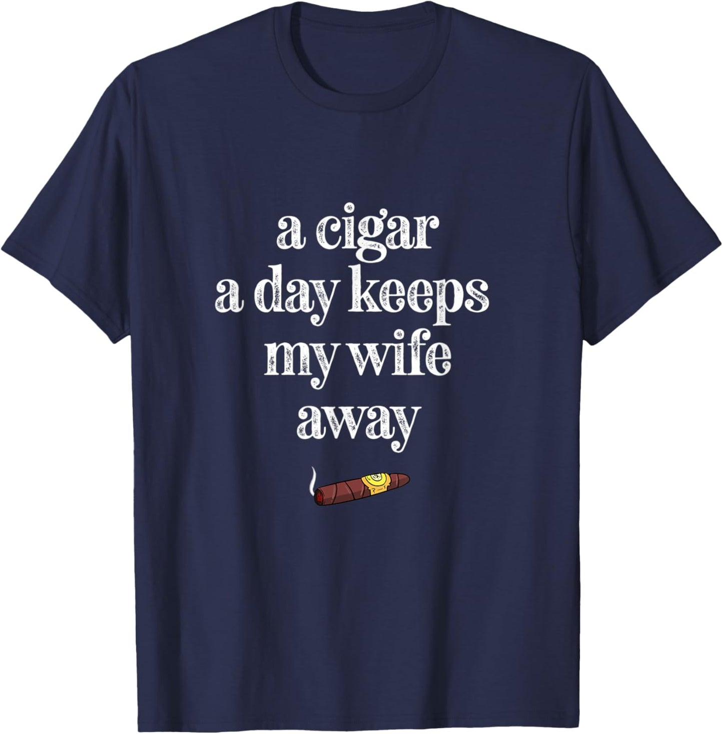 Cuban Cigar Funny Marriage Couple Smoker T-Shirt - T-Shirt | Navy