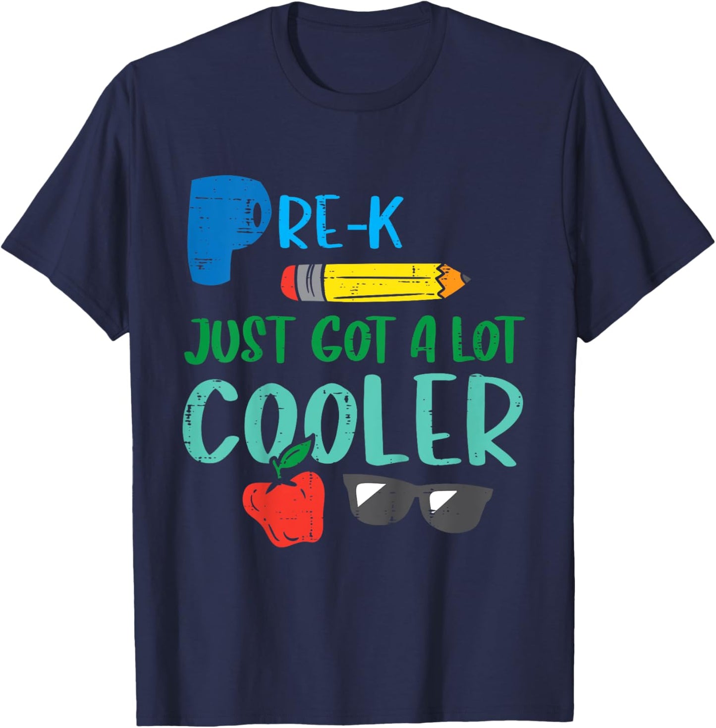 Kids Pre K Just Got Cooler First Day Of Prek Pre Kindergarten Boy T-Shirt - T-Shirt | Navy