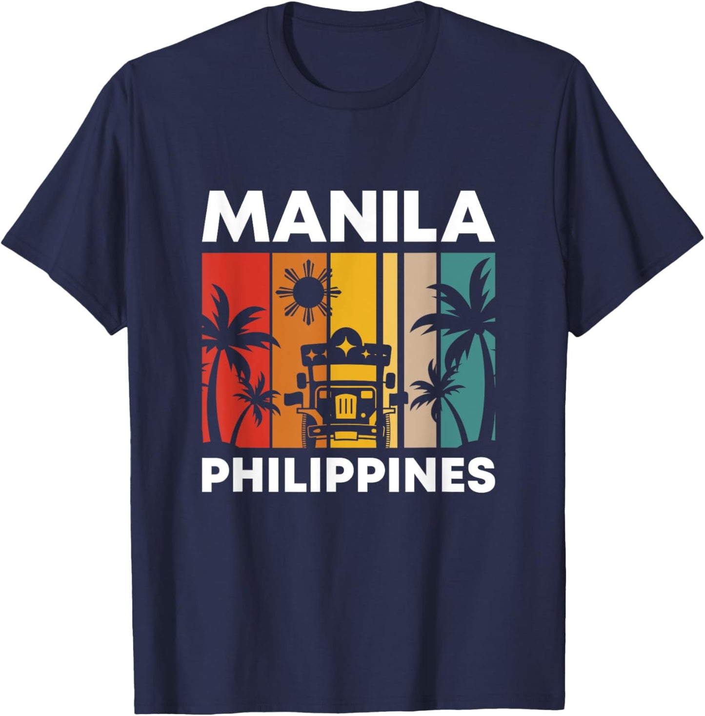 70s Retro Vintage Manila Philippines Filipino Filipina Pinoy T-Shirt - T-Shirt | Navy