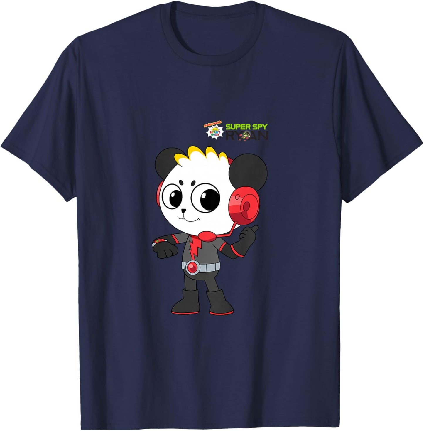Ryan's World Super Spy Combo Panda Kids T-Shirt - T-Shirt | Navy