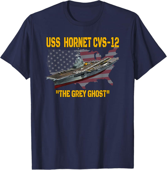 Aircraft Carrier USS Hornet CVS-12 Veterans Day Father's Day T-Shirt - T-Shirt | Navy