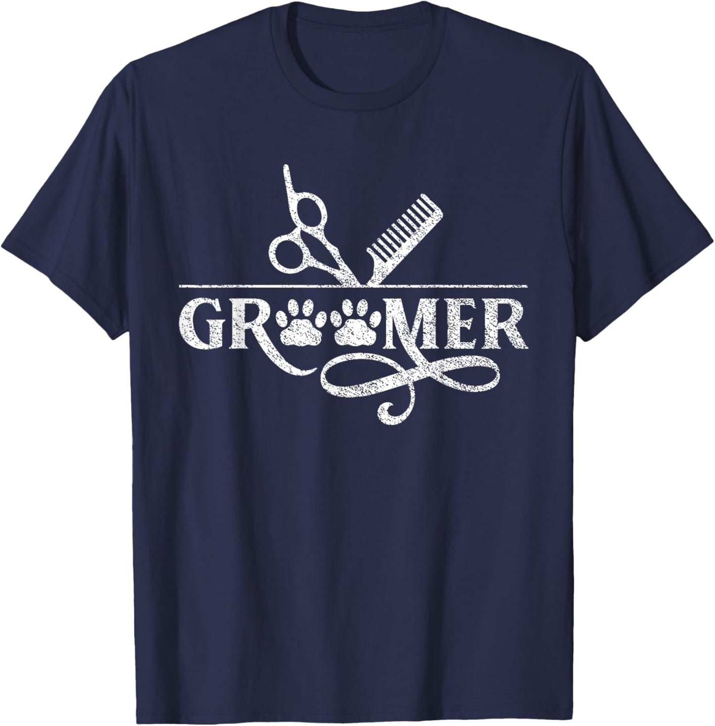Groomer Salon Grooming Dog Animal T-Shirt - T-Shirt | Navy