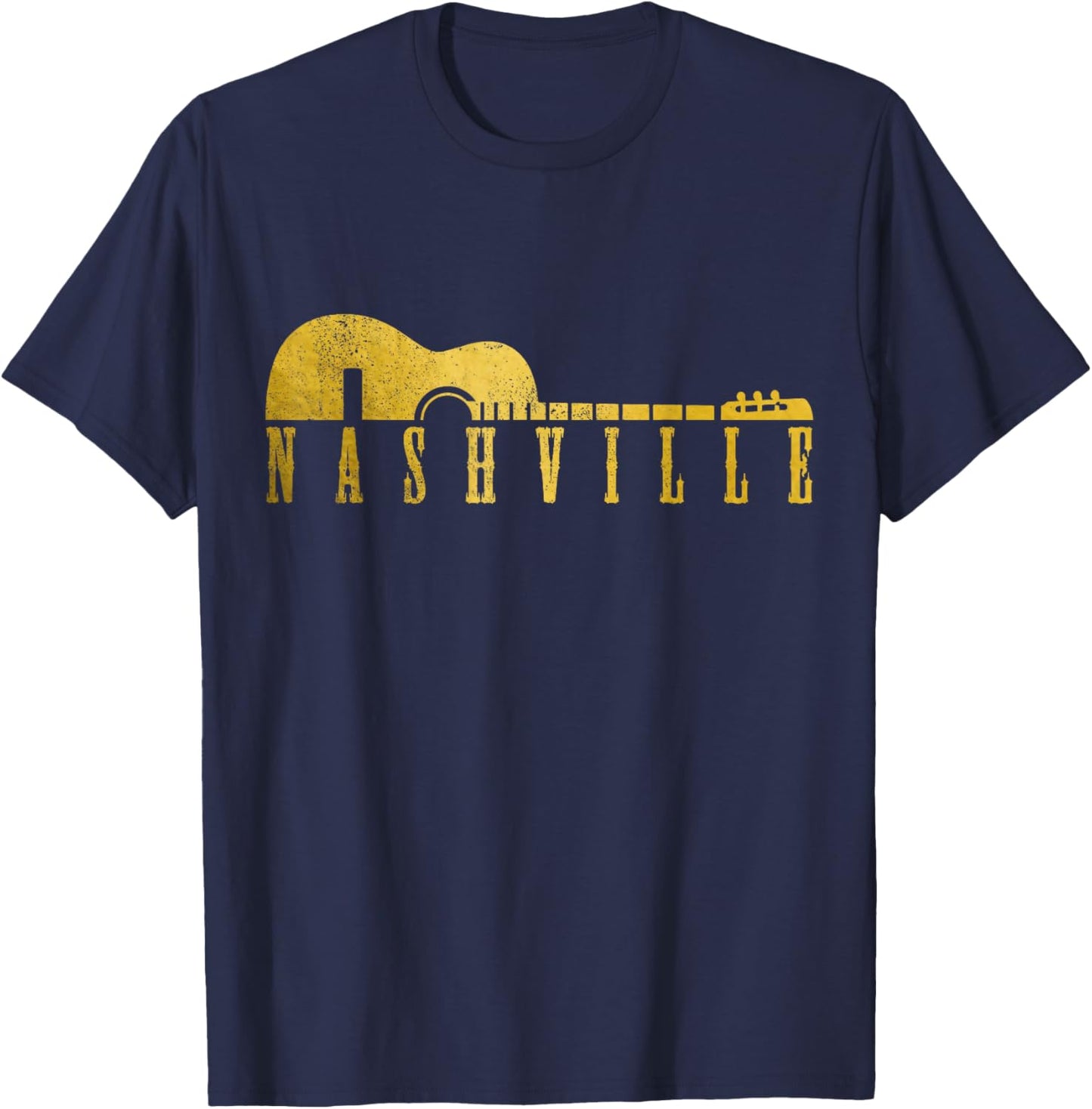 Nashville Tennessee Country Music City Guitar Vintage Nash T-Shirt - T-Shirt | Navy