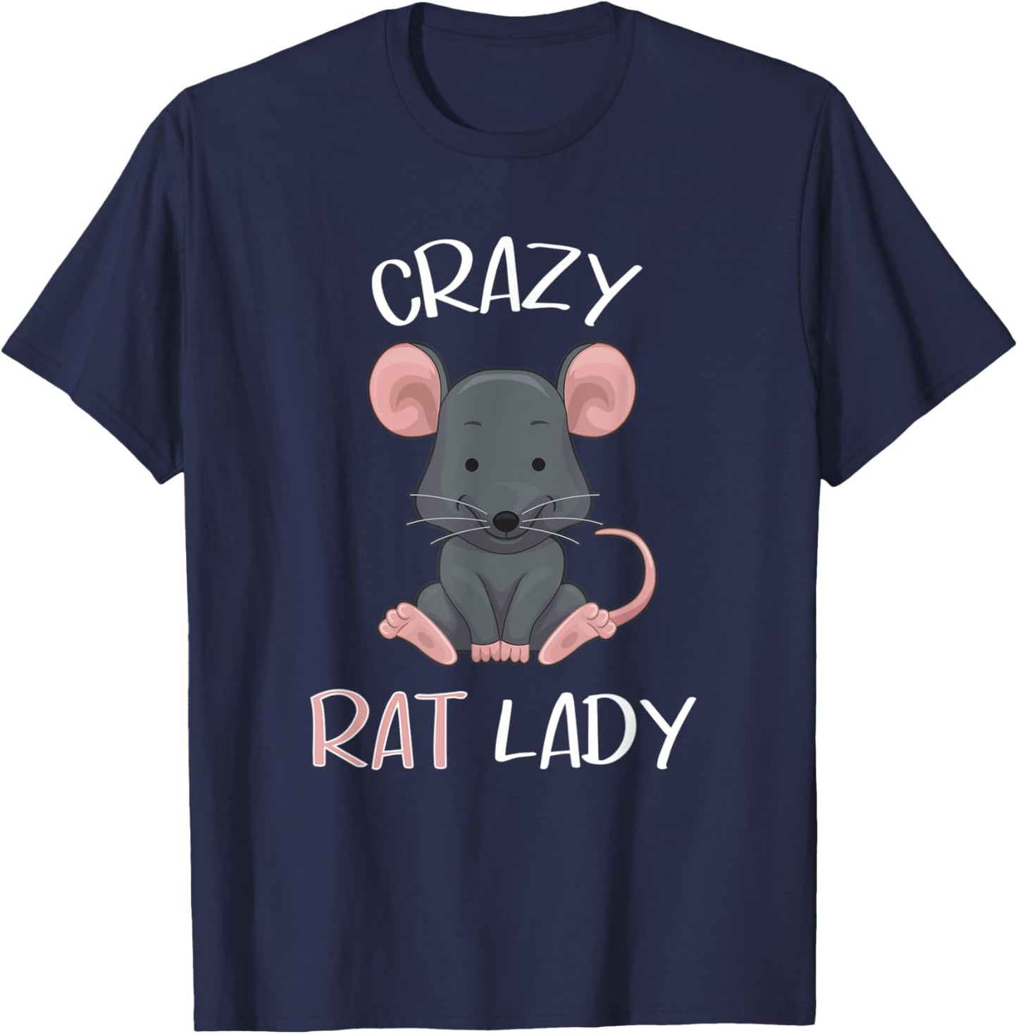 Crazy Rat Lady - Funny and cool Rat T-Shirt - T-Shirt | Navy
