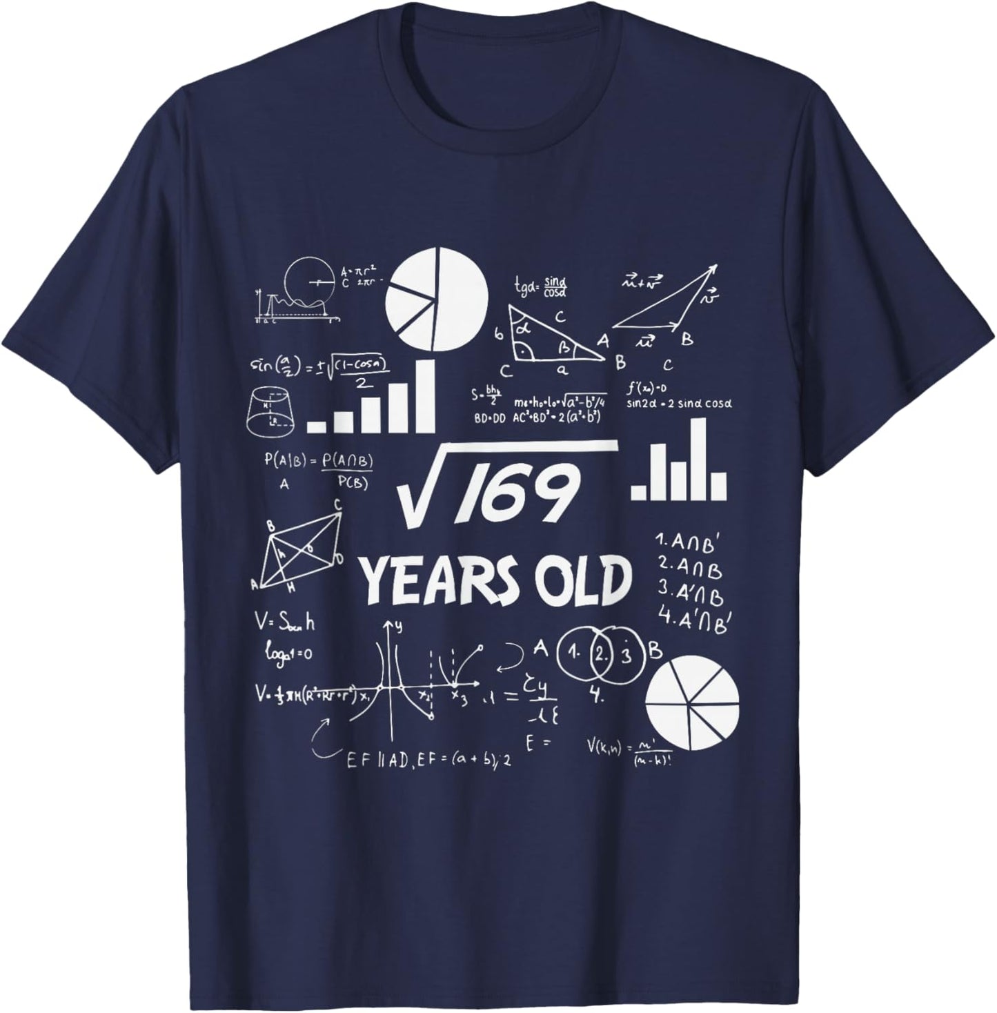 13 Years Old Math Nerd - Funny Math Equation 13th Birthday T-Shirt - T-Shirt | Navy