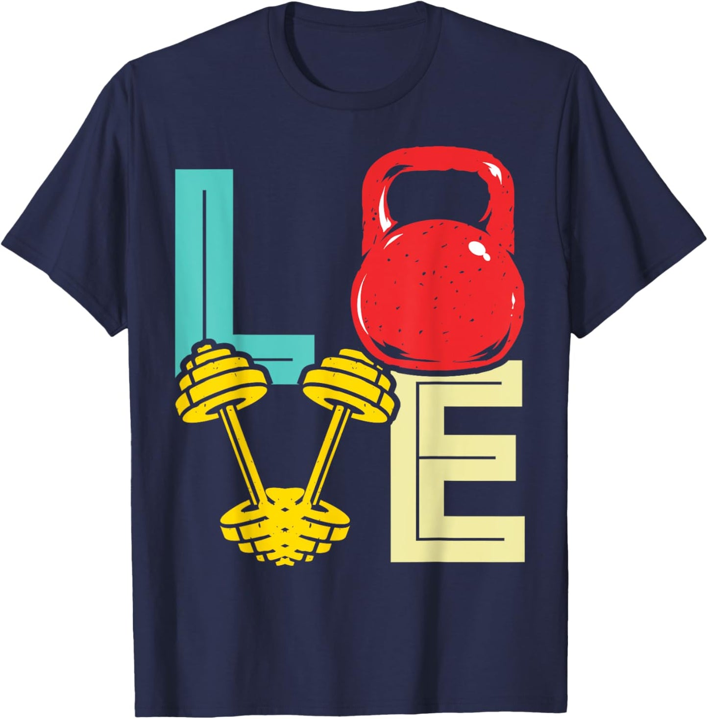 Love Weightlifting Funny Valentine's Day Vintage Fitness Gym T-Shirt - T-Shirt | Navy