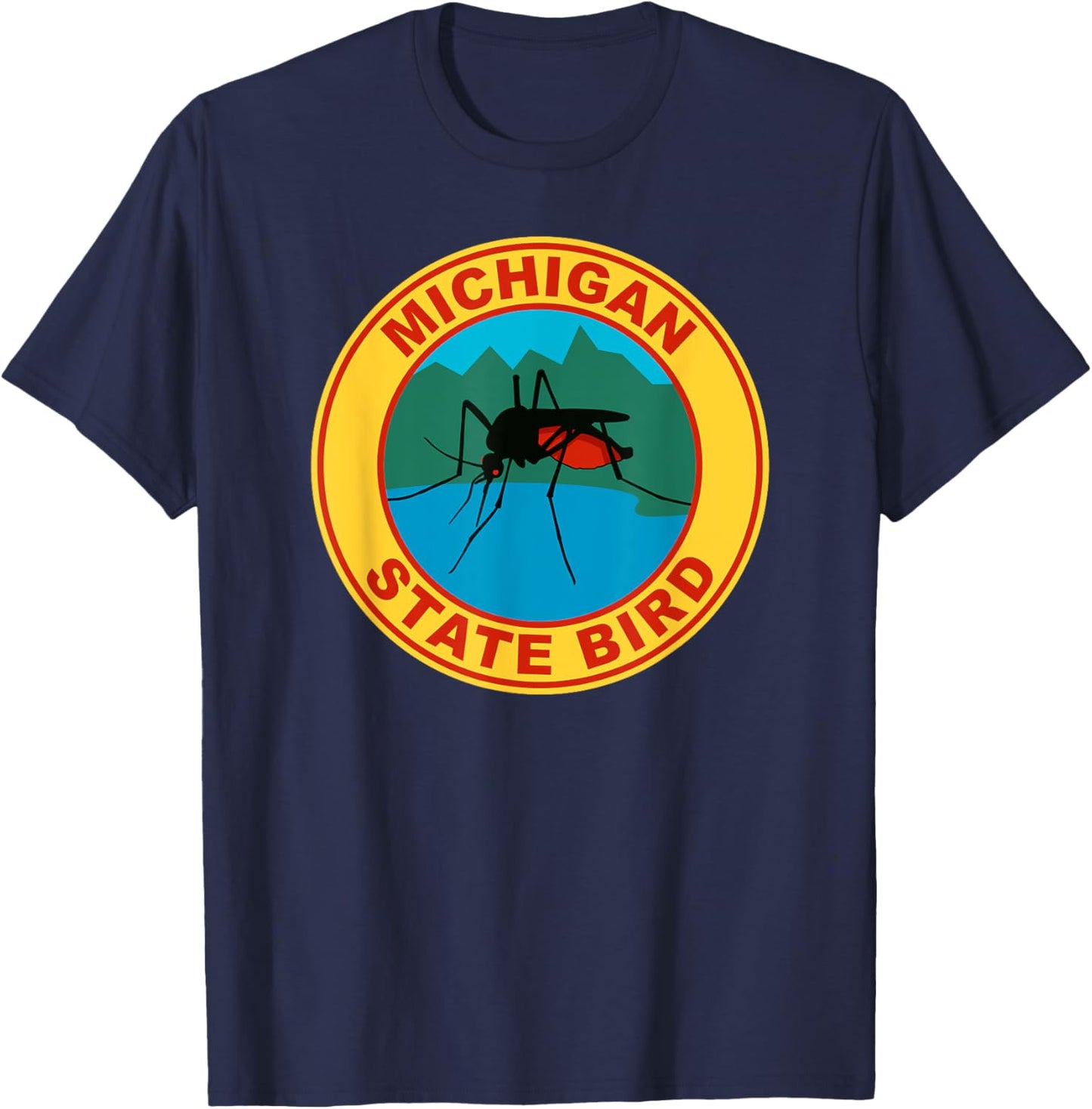 Funny Michigan Mosquito State Bird T-Shirt - T-Shirt | Navy
