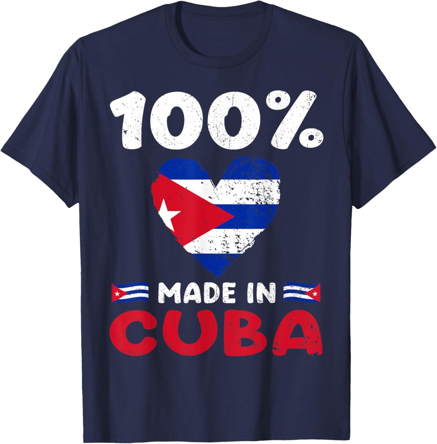 100 Percent Made In Cuba Cuban Boys Girls Kids T-Shirt - T-Shirt | Navy