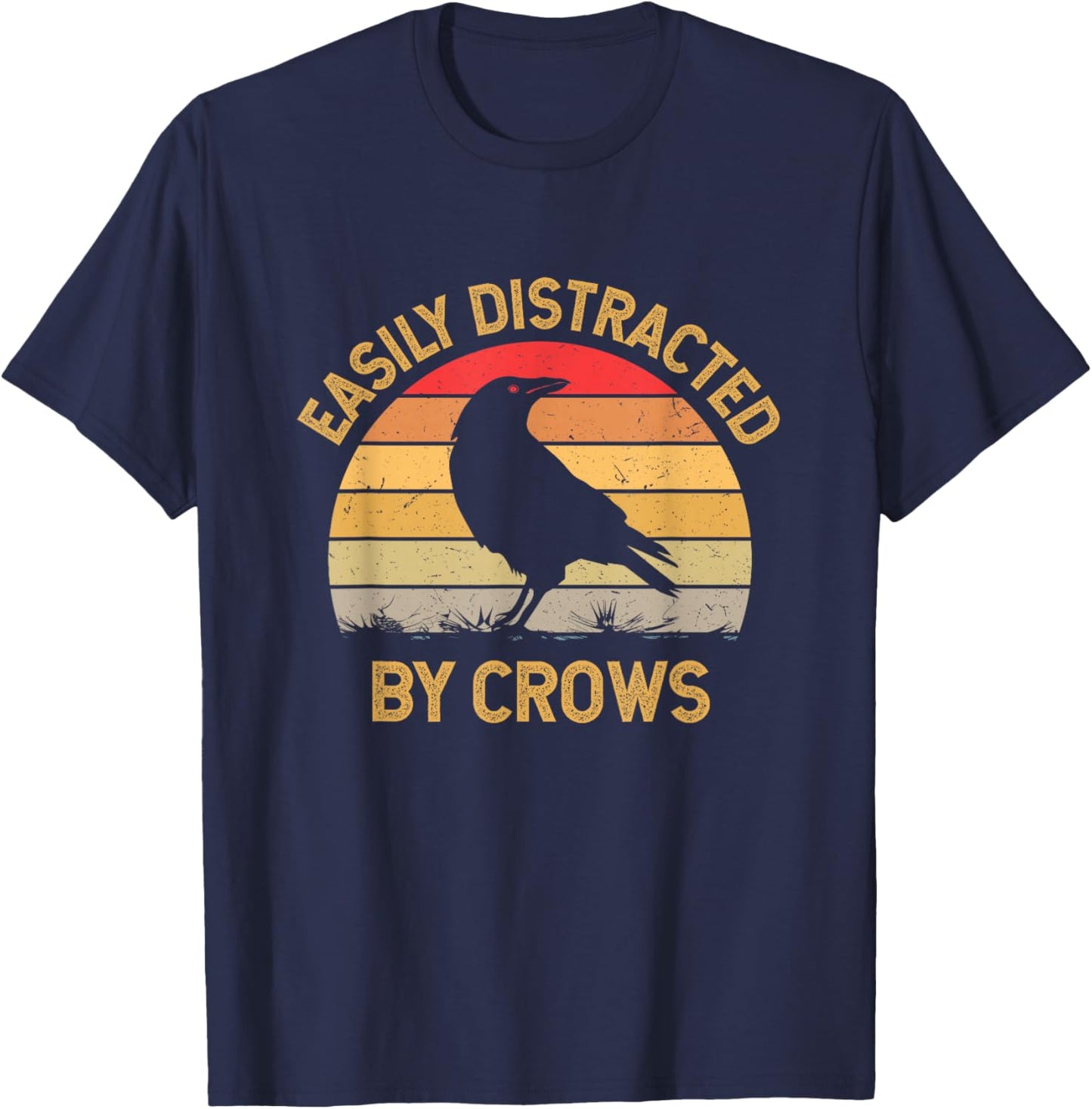 Easily Distracted By Crows T-Shirt - T-Shirt | Navy