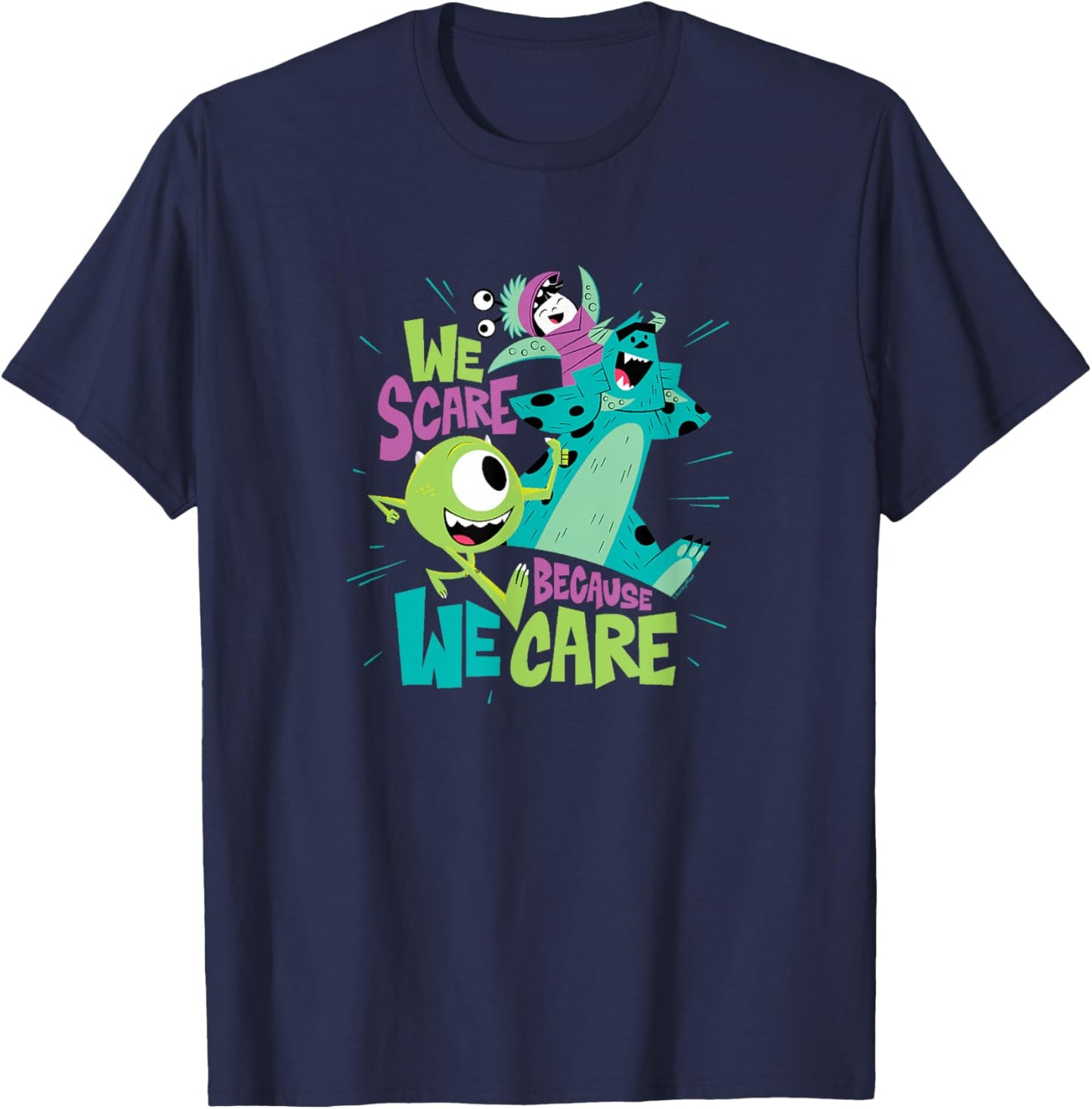 Disney Pixar: Monsters, Inc. - We Scare Because We Care T-Shirt - T-Shirt | Navy