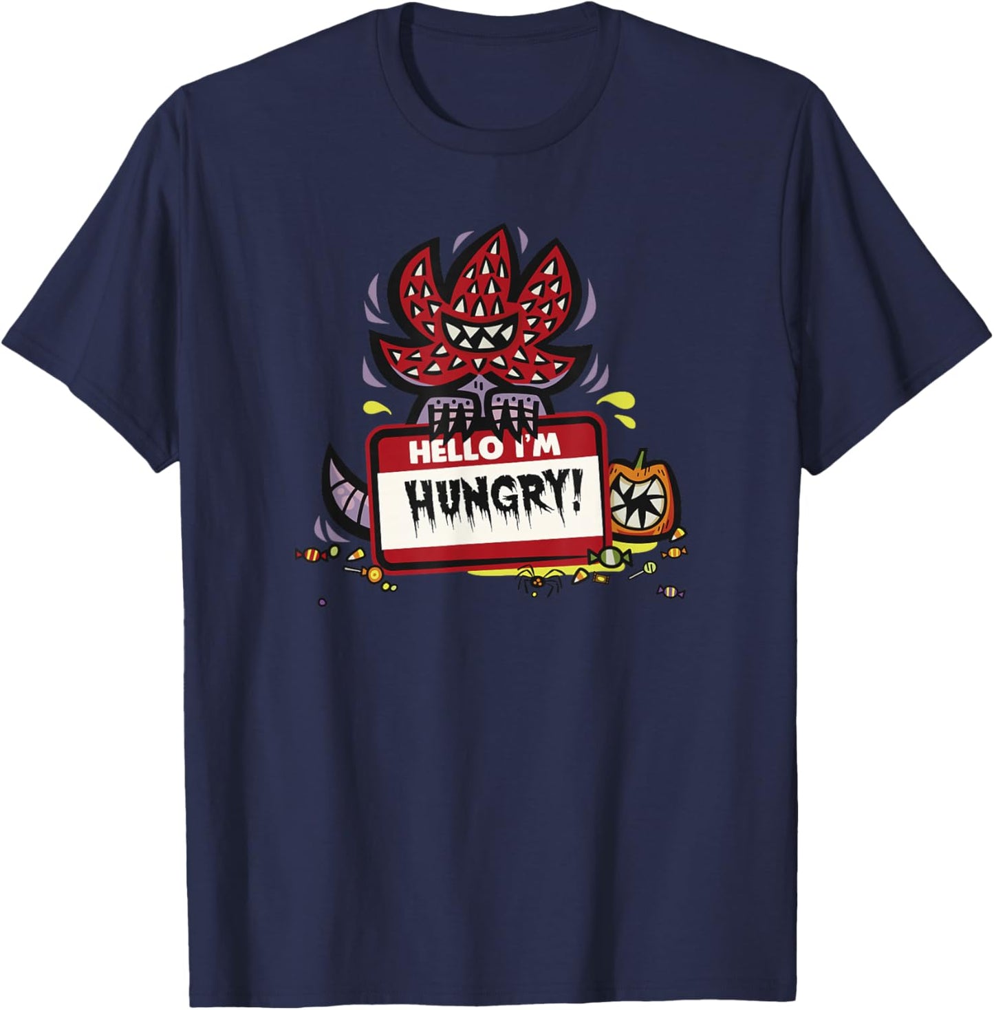 Stranger Things Halloween Demogorgon Hello I'm Hungry T-Shirt - T-Shirt | Navy