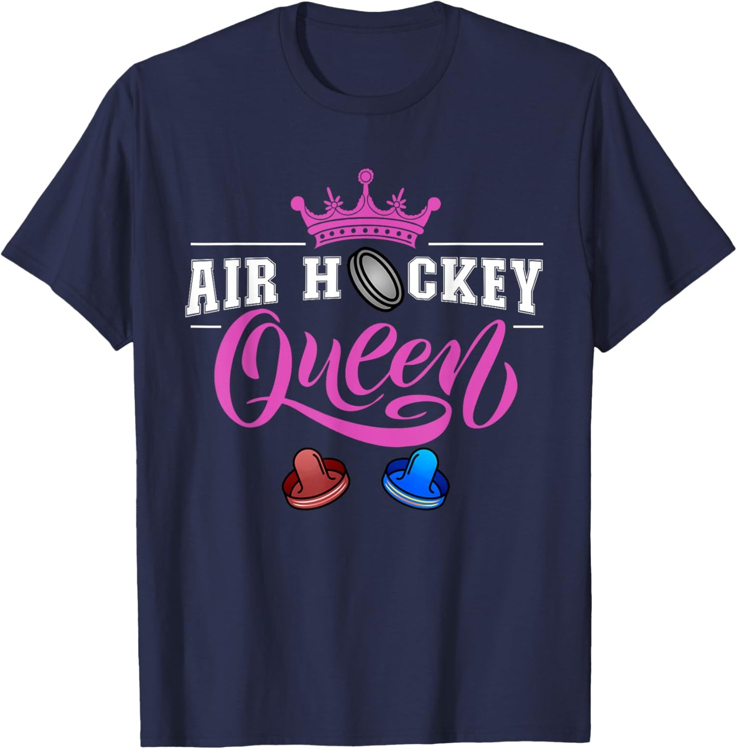Air Hockey Queen Design For Air Hockey Lovers T-Shirt - T-Shirt | Navy