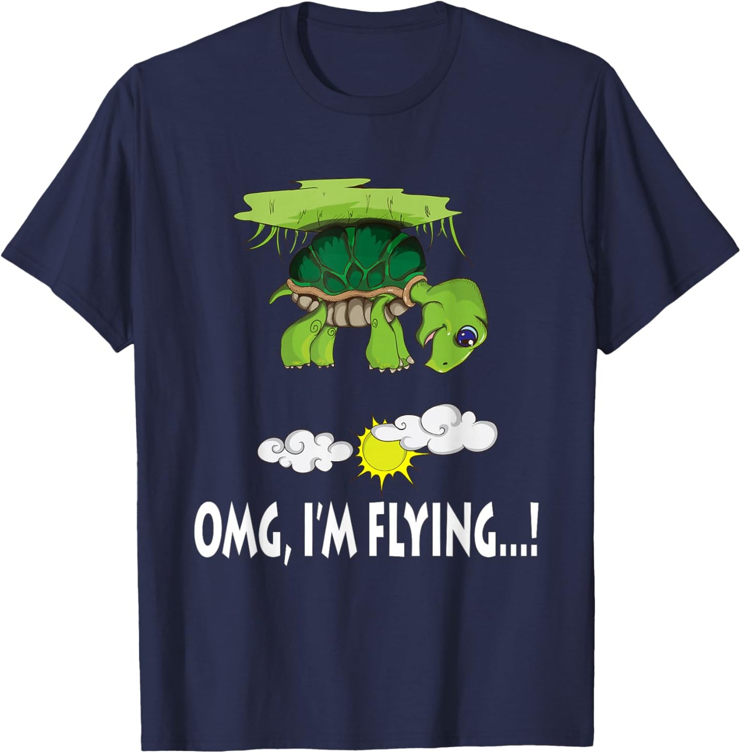 Flying turtle OMG I'm Flying T-Shirt - T-Shirt | Navy