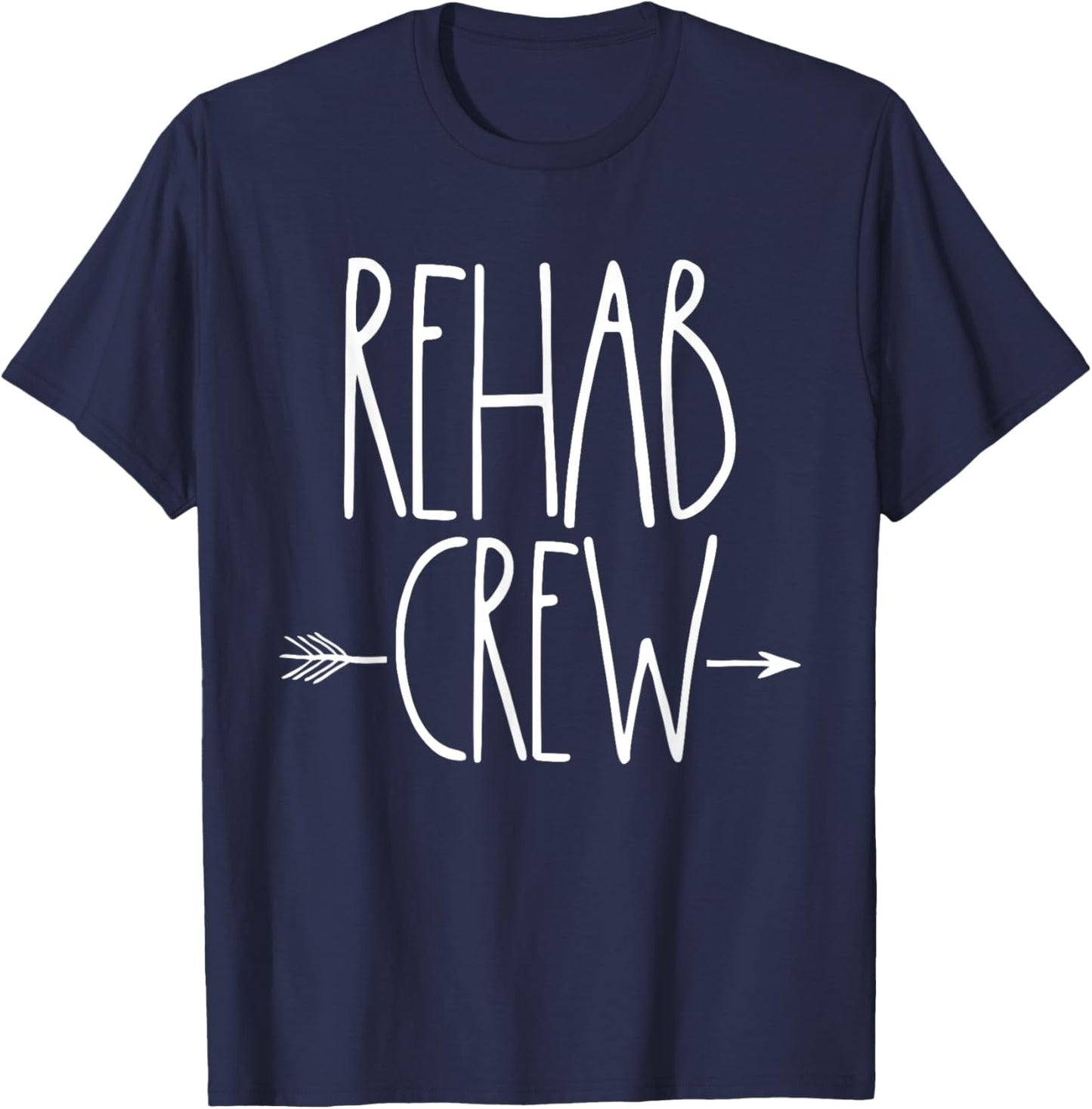 Rehab Crew PT Month Physical Therapy Team Week OT Speech T-Shirt - T-Shirt | Navy