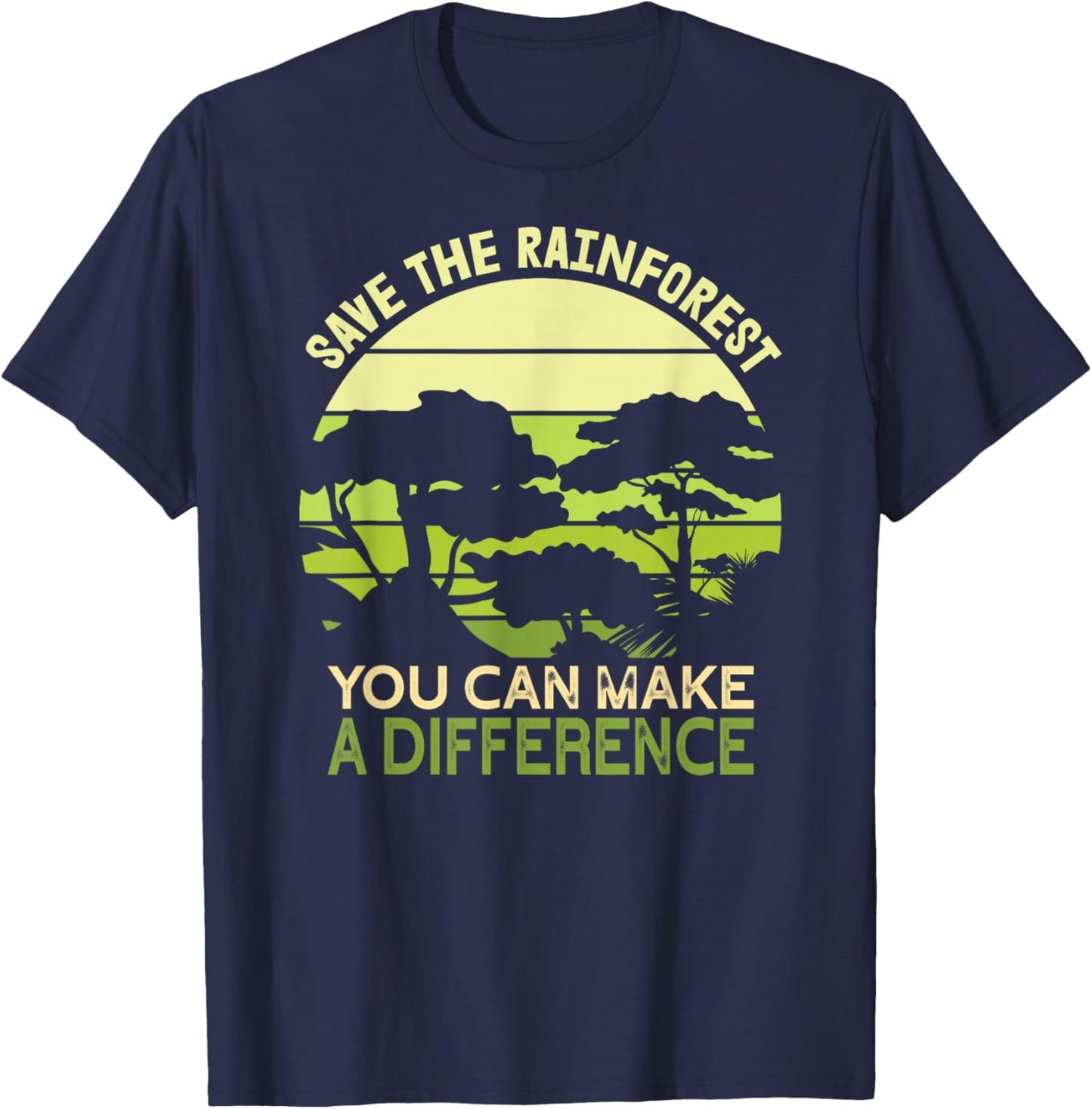 Save the Rainforest Earth Day Go Green T-Shirt - T-Shirt | Navy