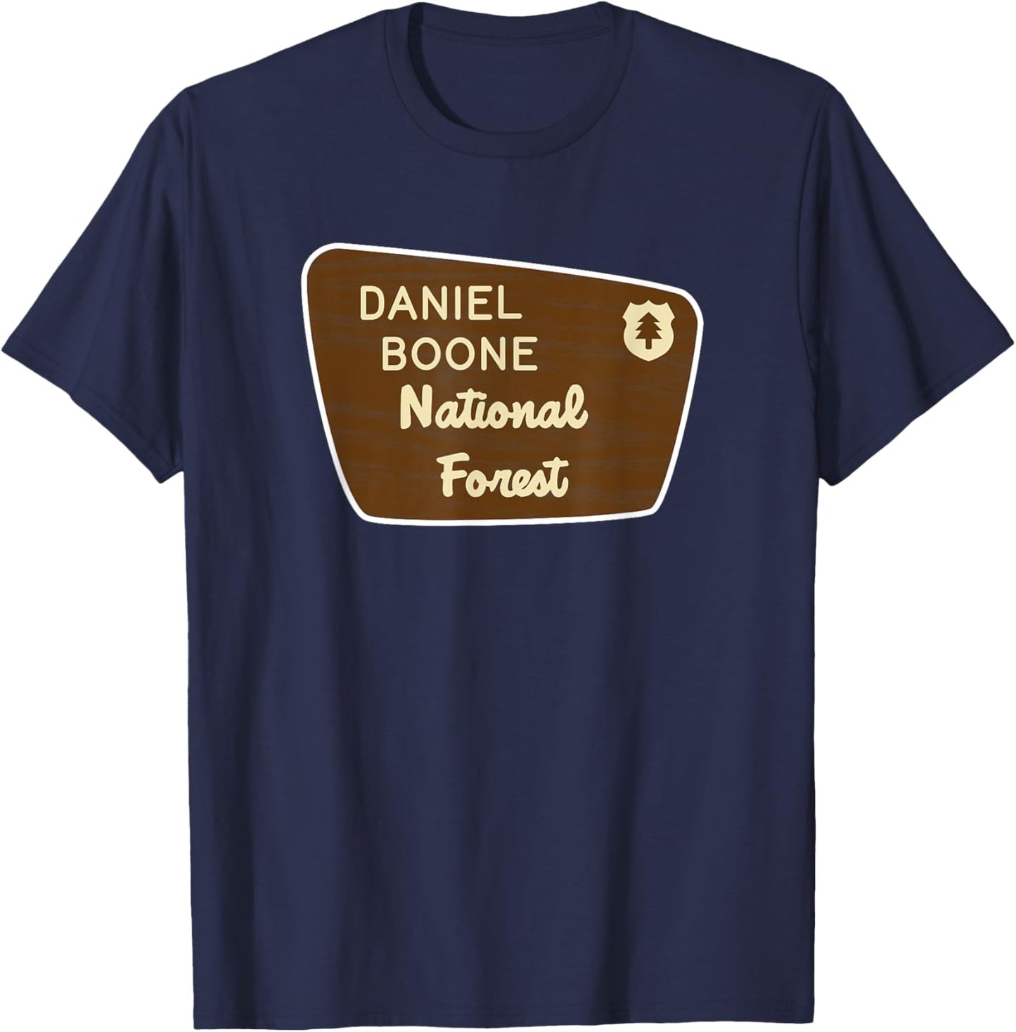 Daniel Boone National Forest Sign Retro T-Shirt - T-Shirt | Navy
