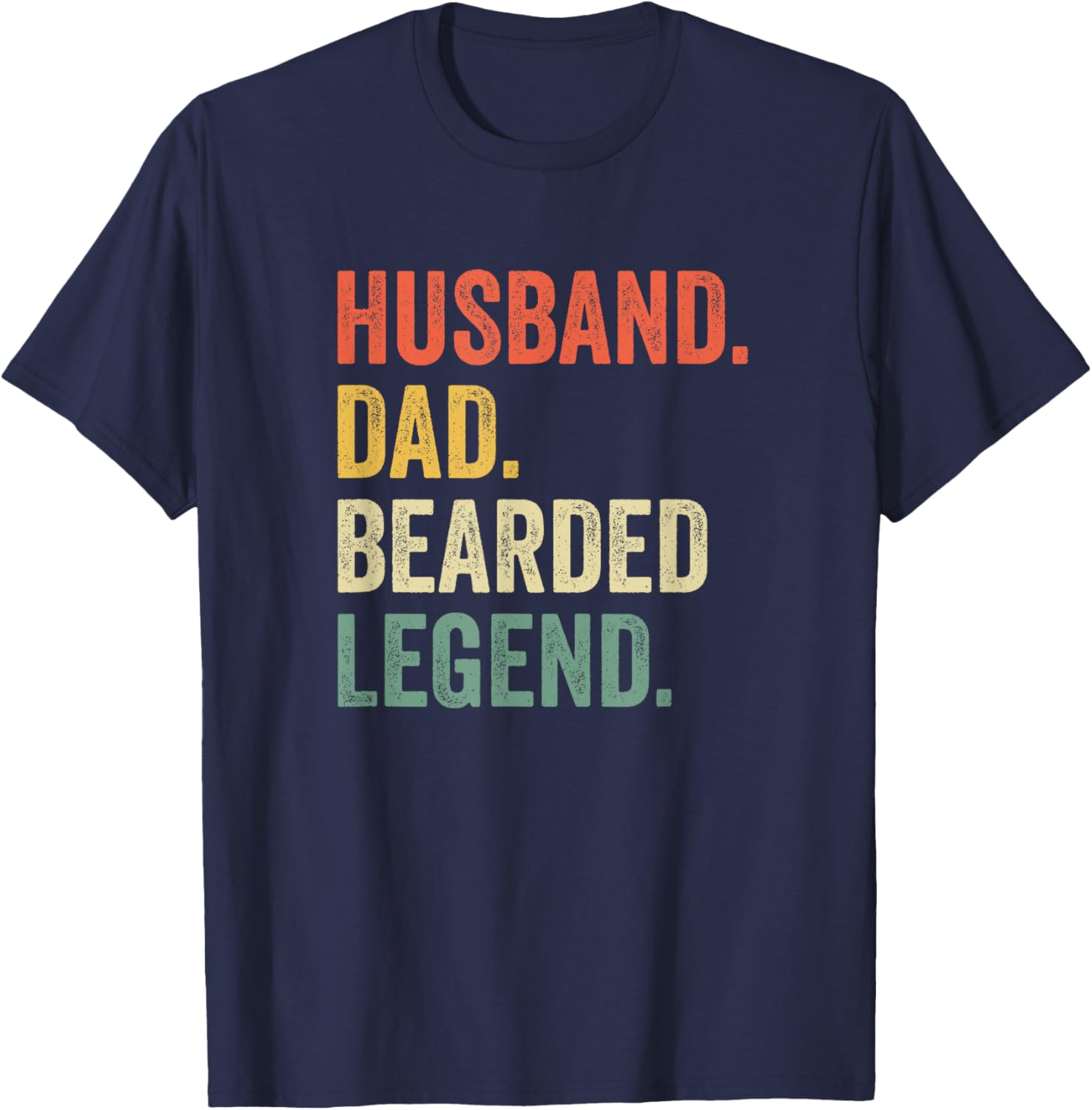 Funny Bearded Husband Dad Beard Legend Vintage T-Shirt - T-Shirt | Navy