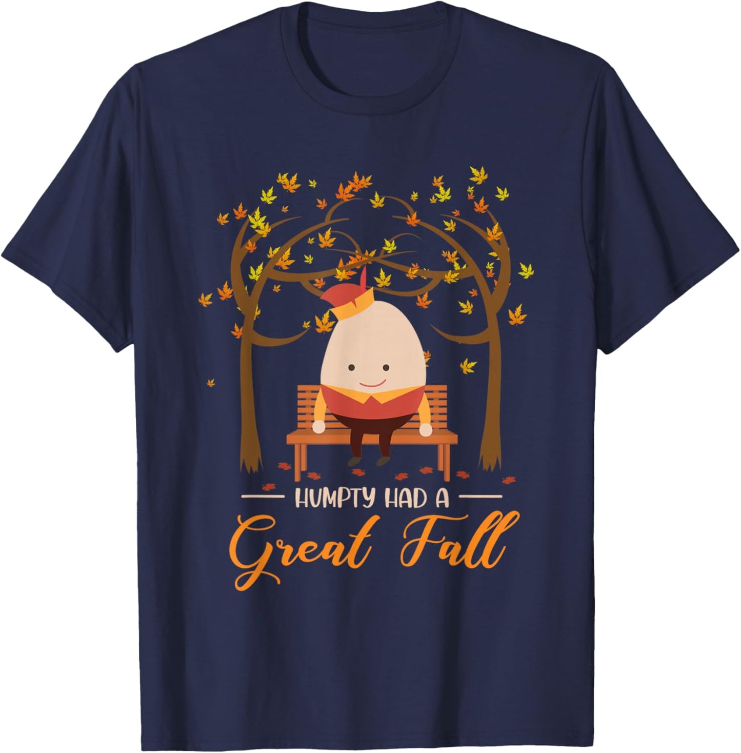 Nursery Rhymes for Kids or Humpty Dumpty sat on a Wall T-Shirt - T-Shirt | Navy
