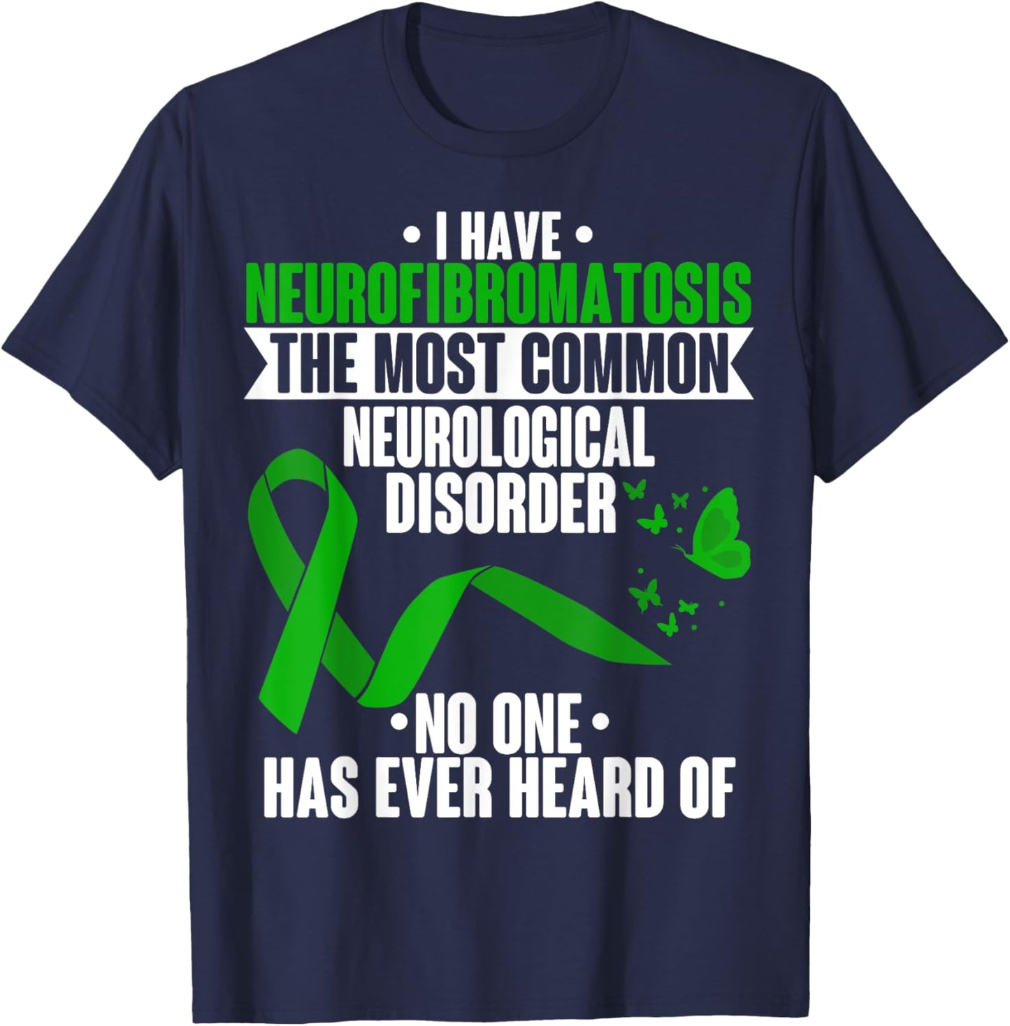 Neurofibromatosis Awareness Neurological Disorder Ribbon T-Shirt - T-Shirt | Navy