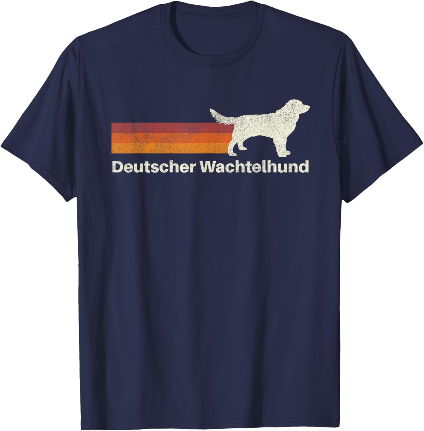 Vintage Deutscher Wachtelhund Retro Mom Dad Dog T-Shirt - T-Shirt | Navy