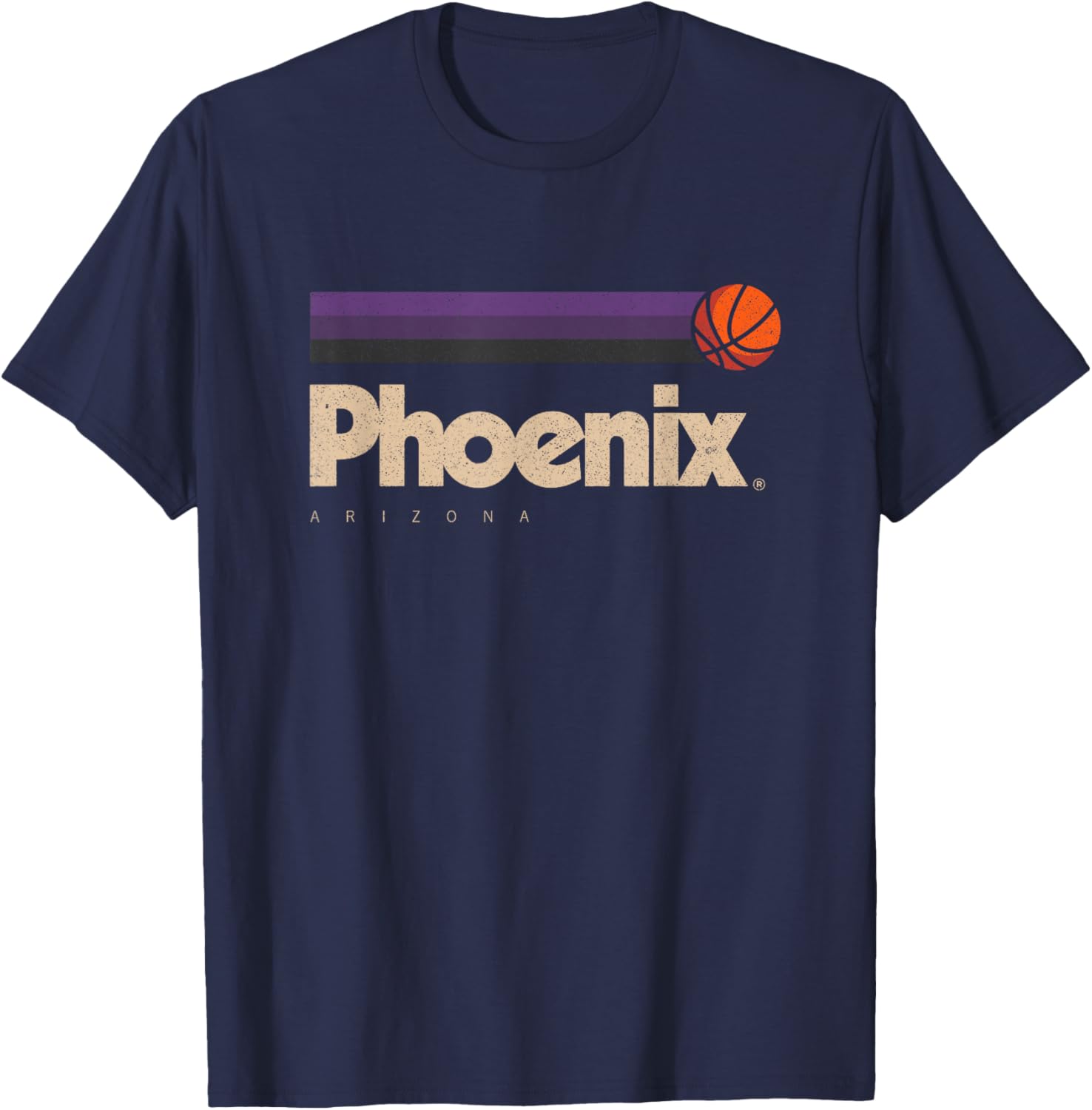 Phoenix Basketball B-Ball City Arizona Retro Phoenix T-Shirt - T-Shirt | Navy