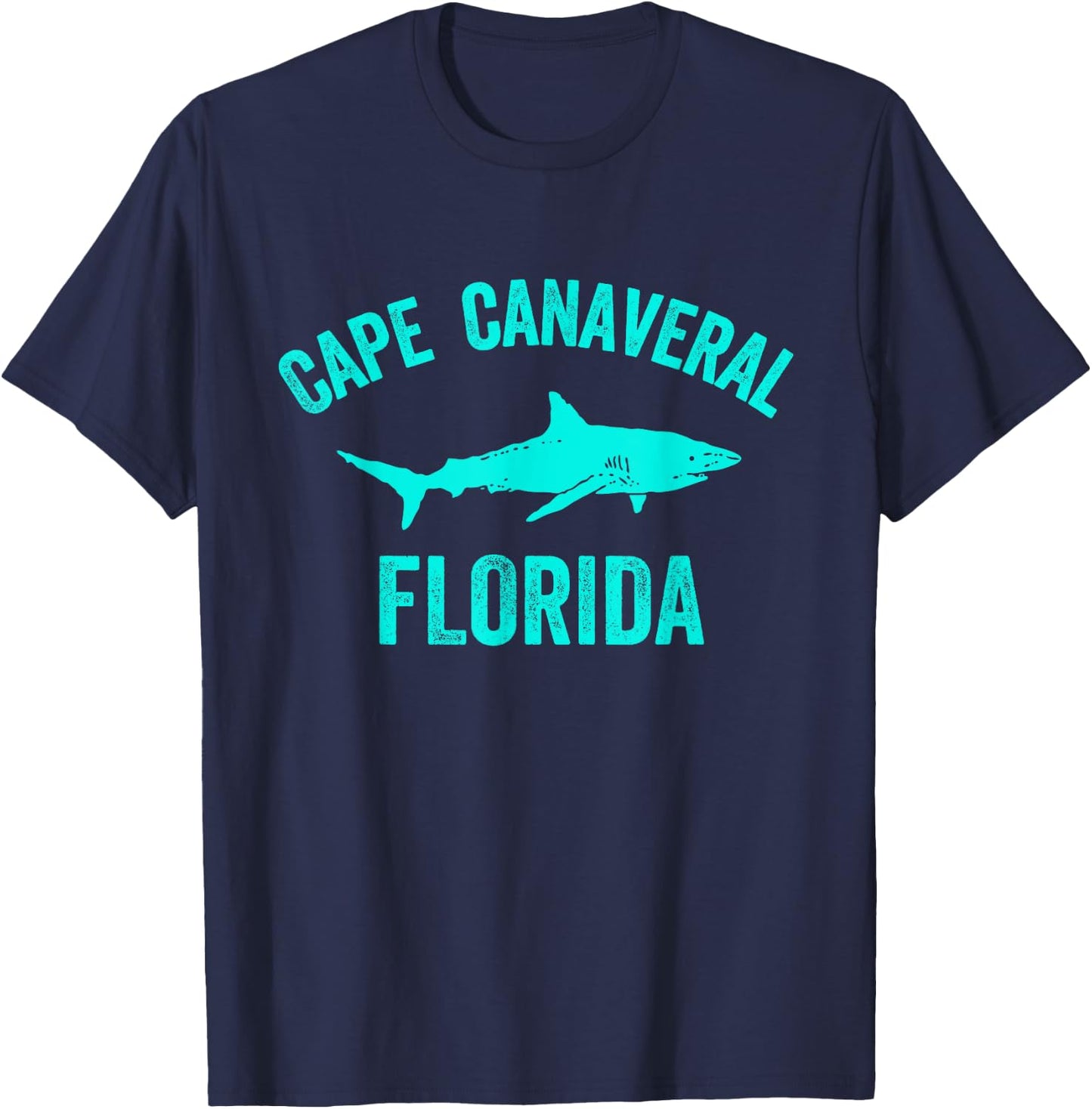 Cape Canaveral Florida Shark Shirt | Cape Canaveral Shark T-Shirt - T-Shirt | Navy