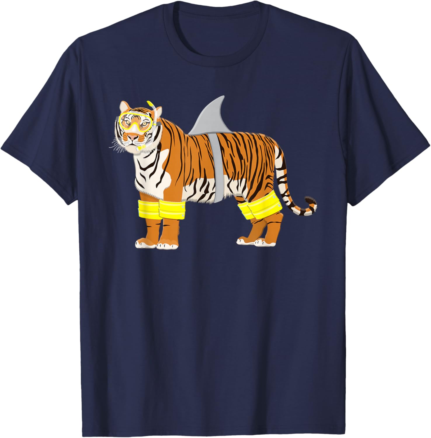 Tiger Shark Tiger Dresses Like Shark Funny Animal Pun T-Shirt - T-Shirt | Navy