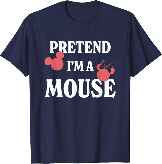 Disney Mickey And Friends Pretend I'm A Mouse Chest Logo T-Shirt - T-Shirt | Navy